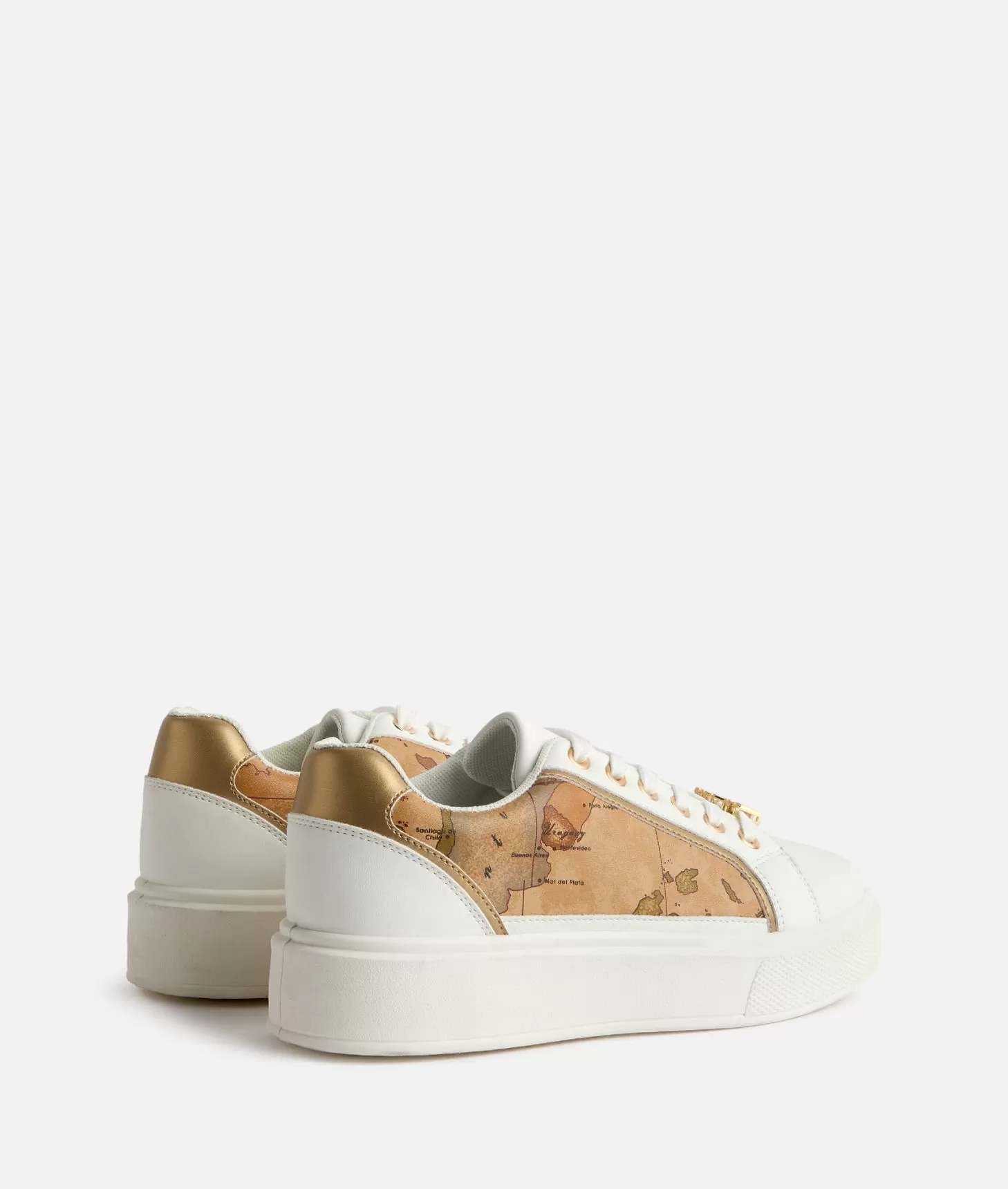 Alviero martini 1a classe Sneakers in eco nappa con passalaccio e inserti Geo Classic Bianche Consegna Veloce
