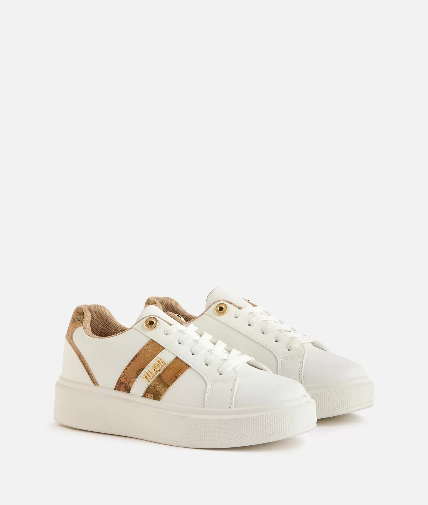 Alviero martini 1a classe Sneakers in eco nappa con logo e bande Geo Classic Bianche Fino Al -60%