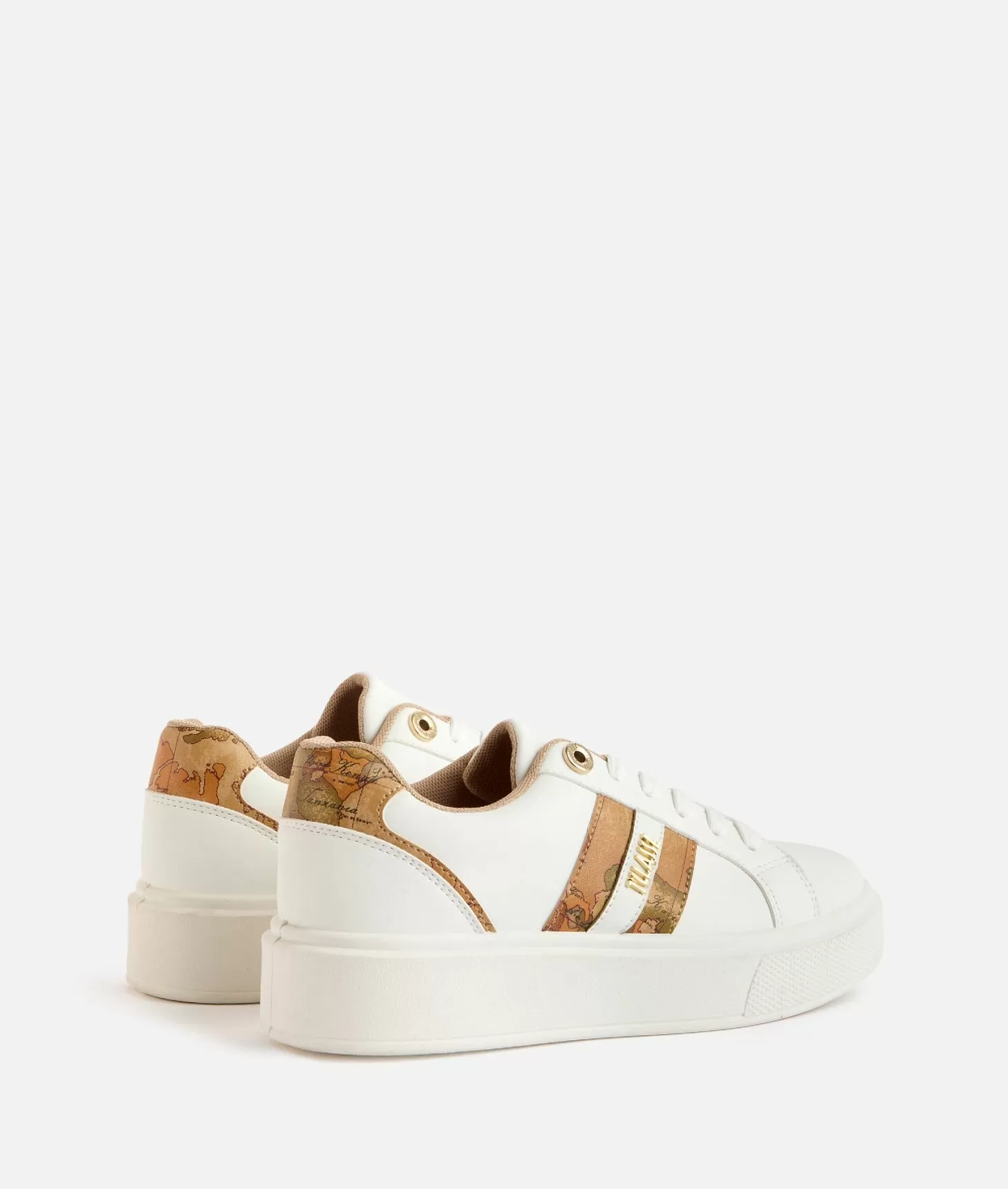 Alviero martini 1a classe Sneakers in eco nappa con logo e bande Geo Classic Bianche Fino Al -60%