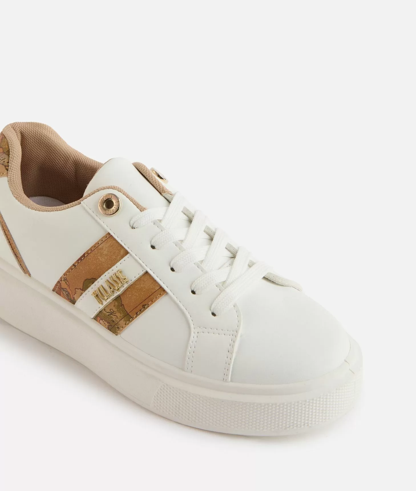 Alviero martini 1a classe Sneakers in eco nappa con logo e bande Geo Classic Bianche Fino Al -60%