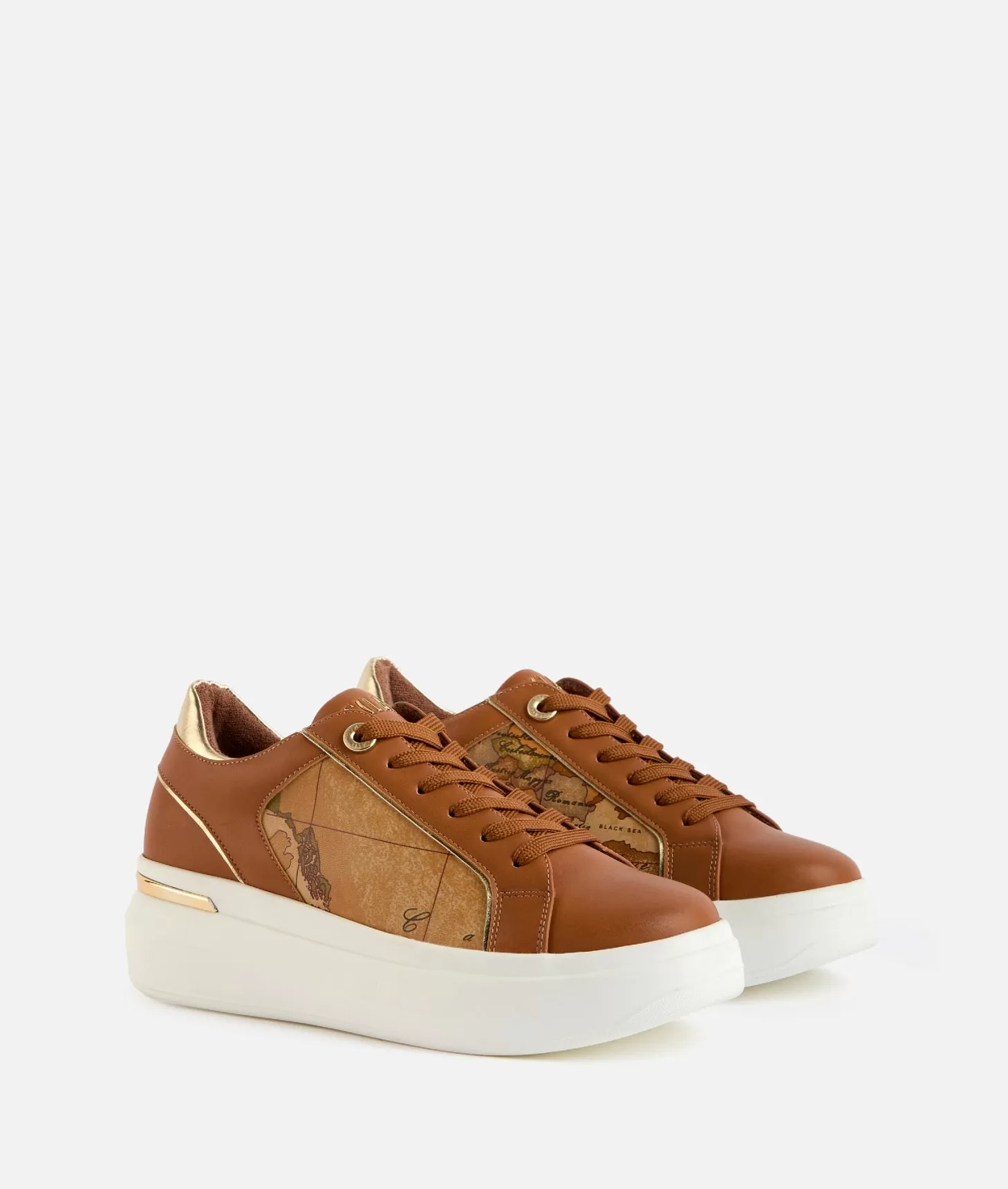 Alviero martini 1a classe Sneakers in eco nappa con logo in alta frequenza Cuoio Affare Del Giorno