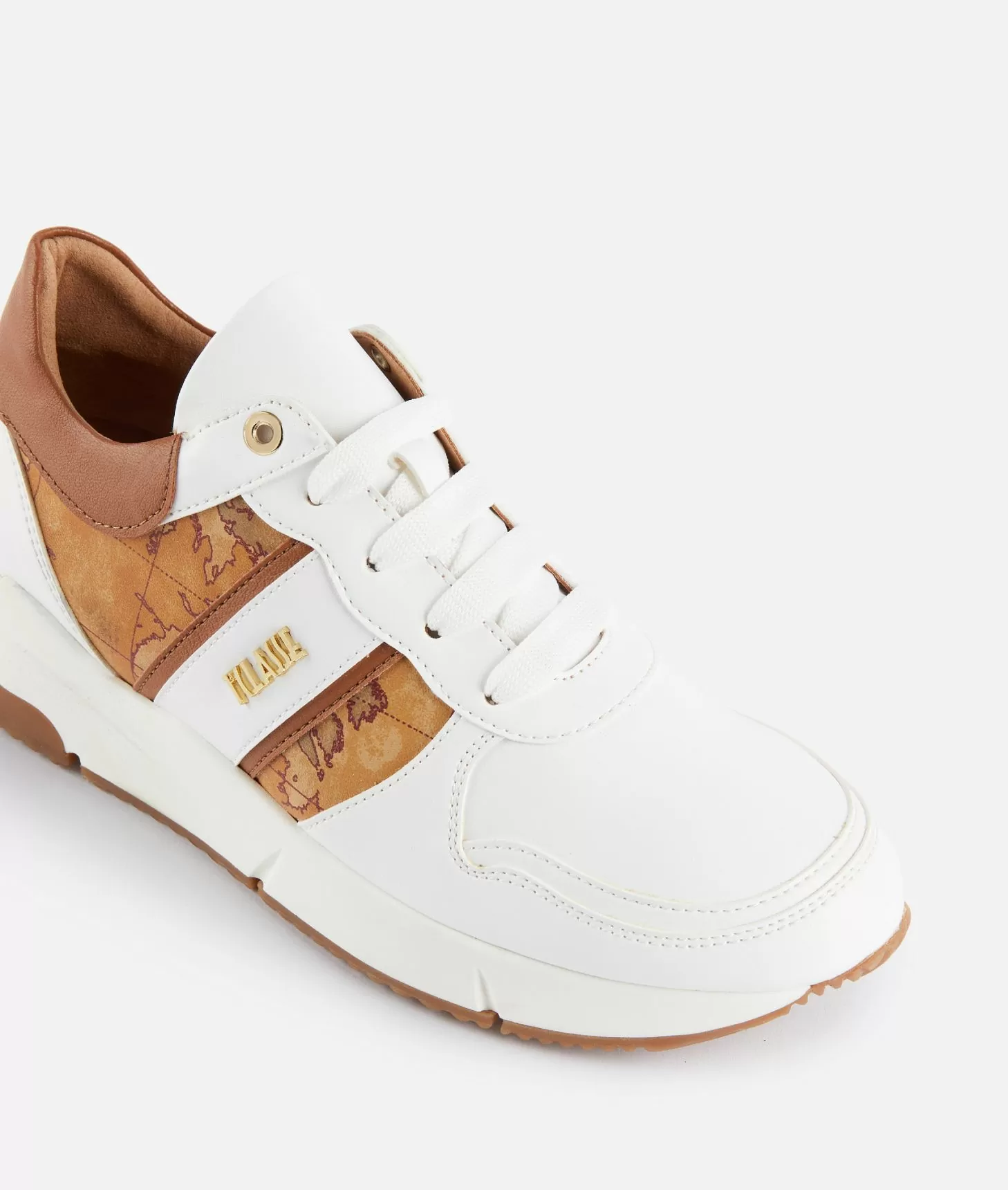 Alviero martini 1a classe Running in eco nappa con logo e dettagli Geo Classic Bianche Sconto