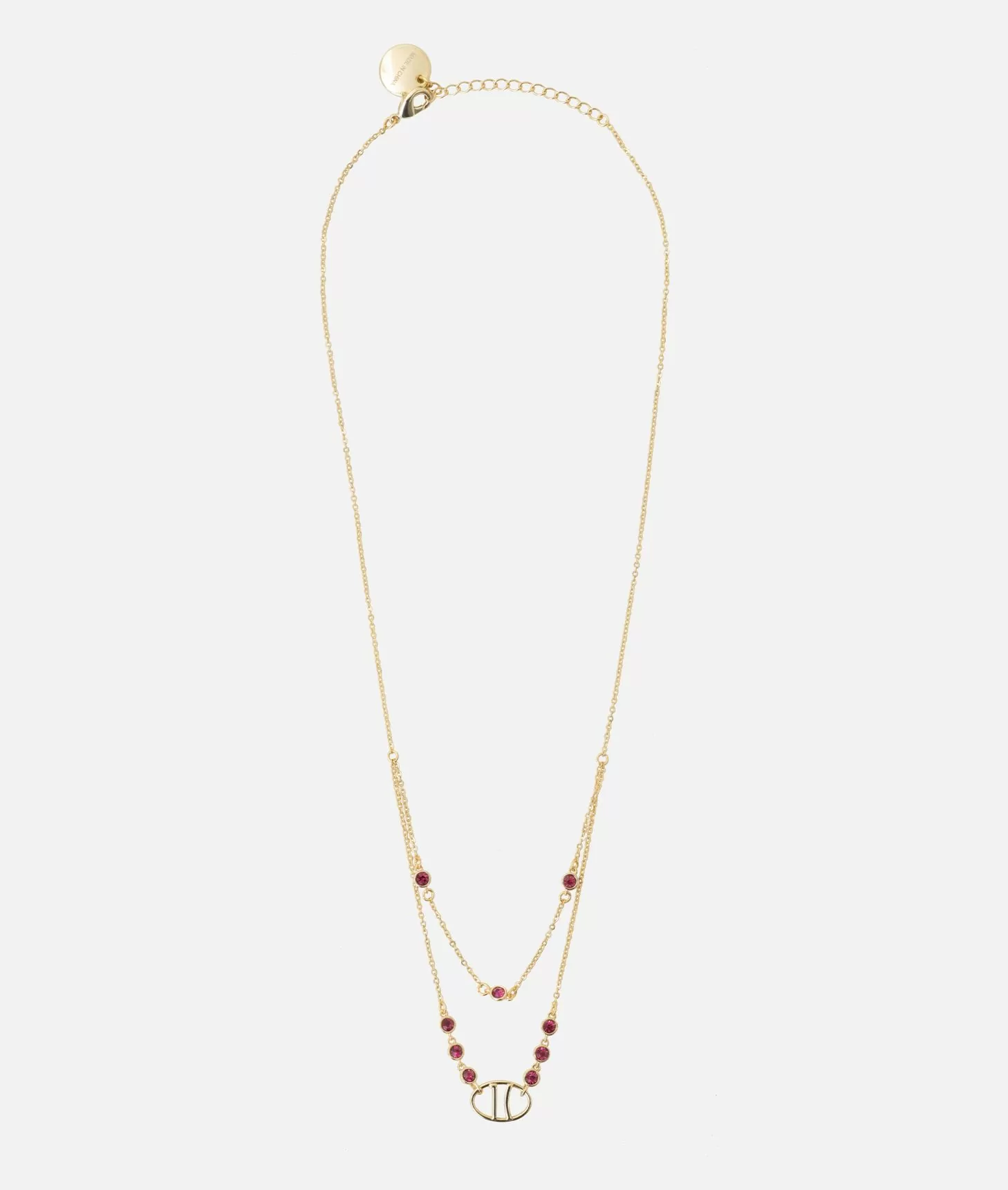 Alviero martini 1a classe Collana con logo 1C e pietre magenta Oro Economico