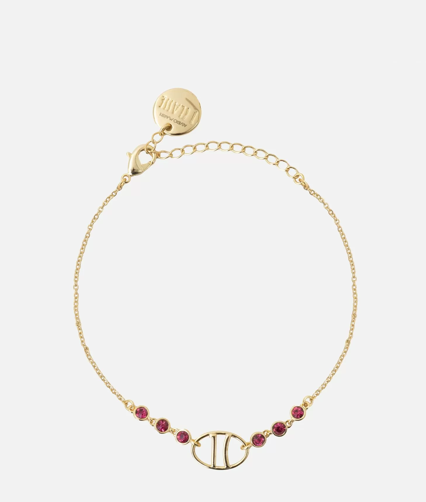 Alviero martini 1a classe Bracciale con logo 1C e pietre magenta Oro Online