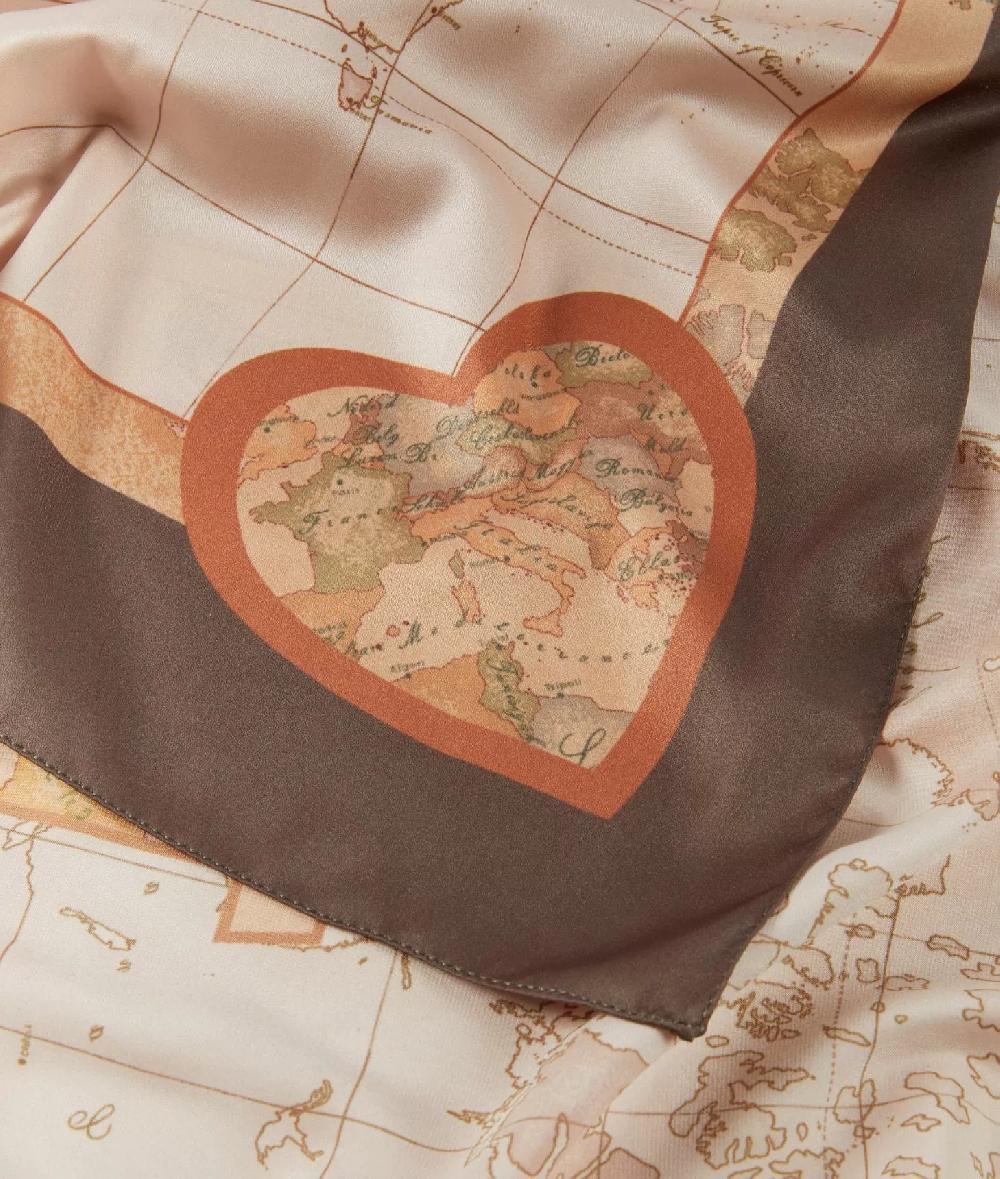 Alviero martini 1a classe Foulard Geo Cuori 90x90 Kaki Saldi