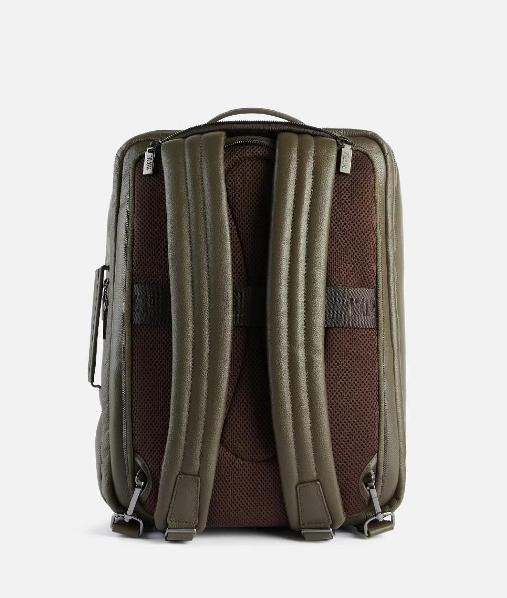 Alviero martini 1a classe Beta Leather zaino da viaggio tripla portabilità Verde Militare Soddisfazione Garantita