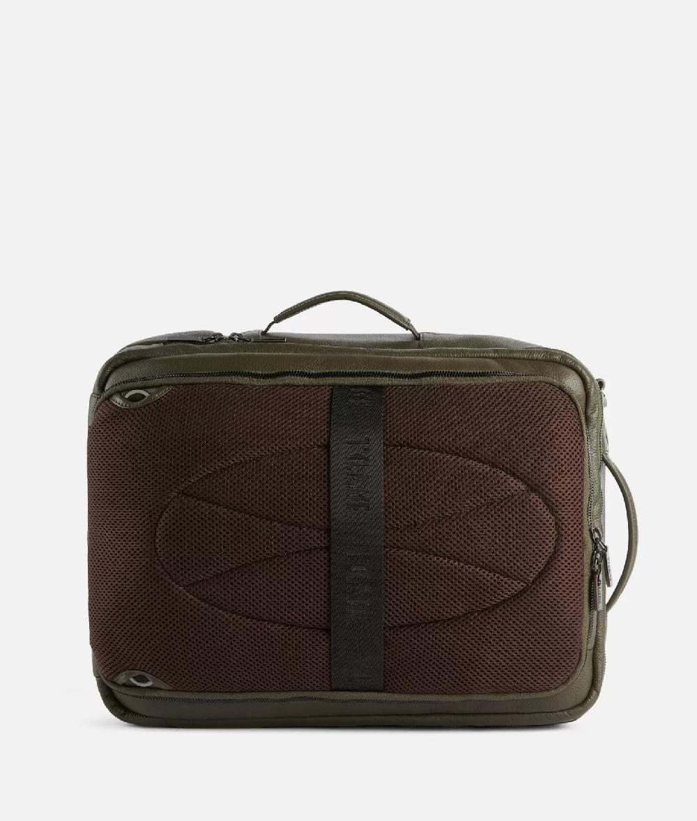 Alviero martini 1a classe Beta Leather zaino da viaggio tripla portabilità Verde Militare Soddisfazione Garantita