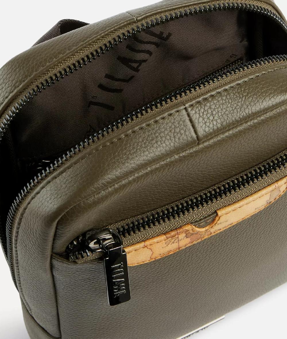 Alviero martini 1a classe Beta Leather bandoliera piccola Verde Militare Qualità Garantita