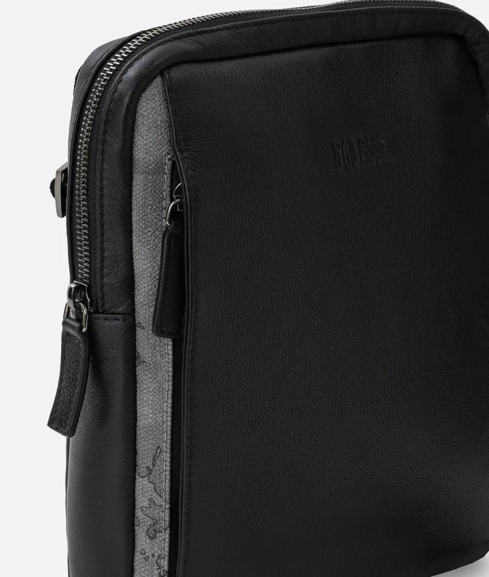 Alviero martini 1a classe Geo Dark tracolla in pelle grande Grigia Outlet