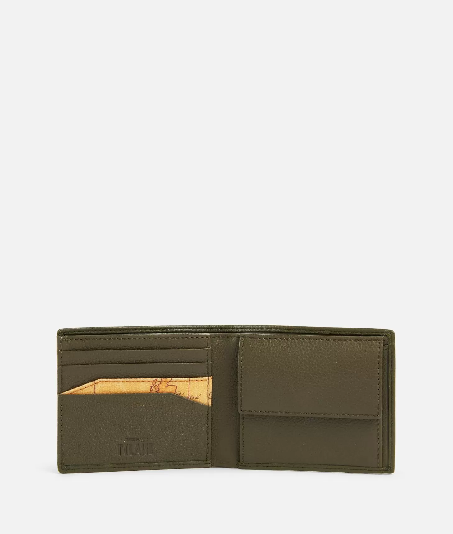 Alviero martini 1a classe Beta Leather portafoglio piccolo Verde Militare Smaltimento dello stoccaggio