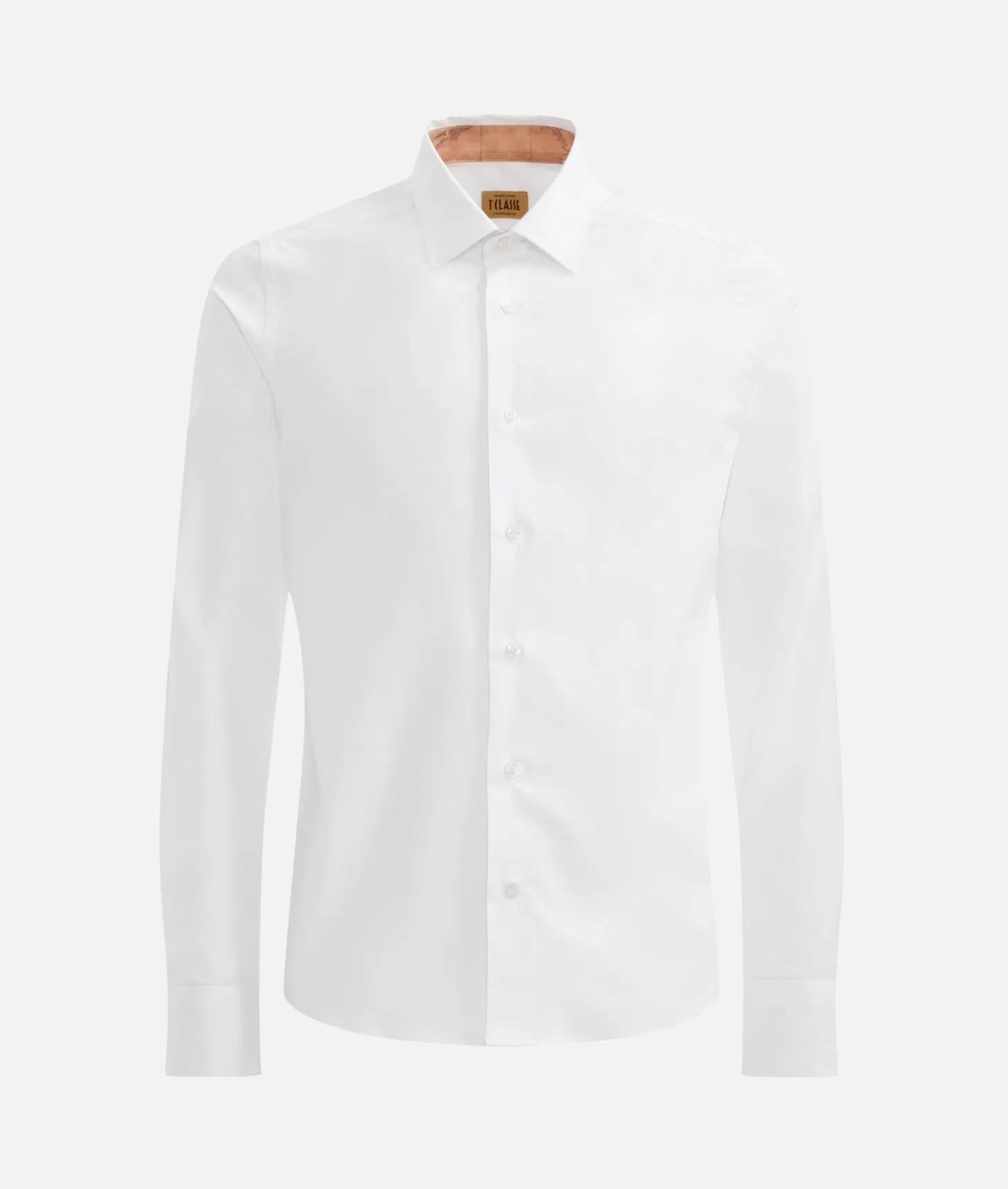 Alviero martini 1a classe Camicia super slim in cotone stretch con toppe Geo Classic Bianca Trasporto libero internazionale