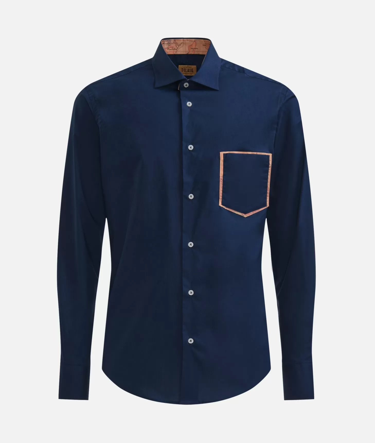 Alviero martini 1a classe Camicia slim in cotone stretch con dettaglio taschino Blu Navy Italia