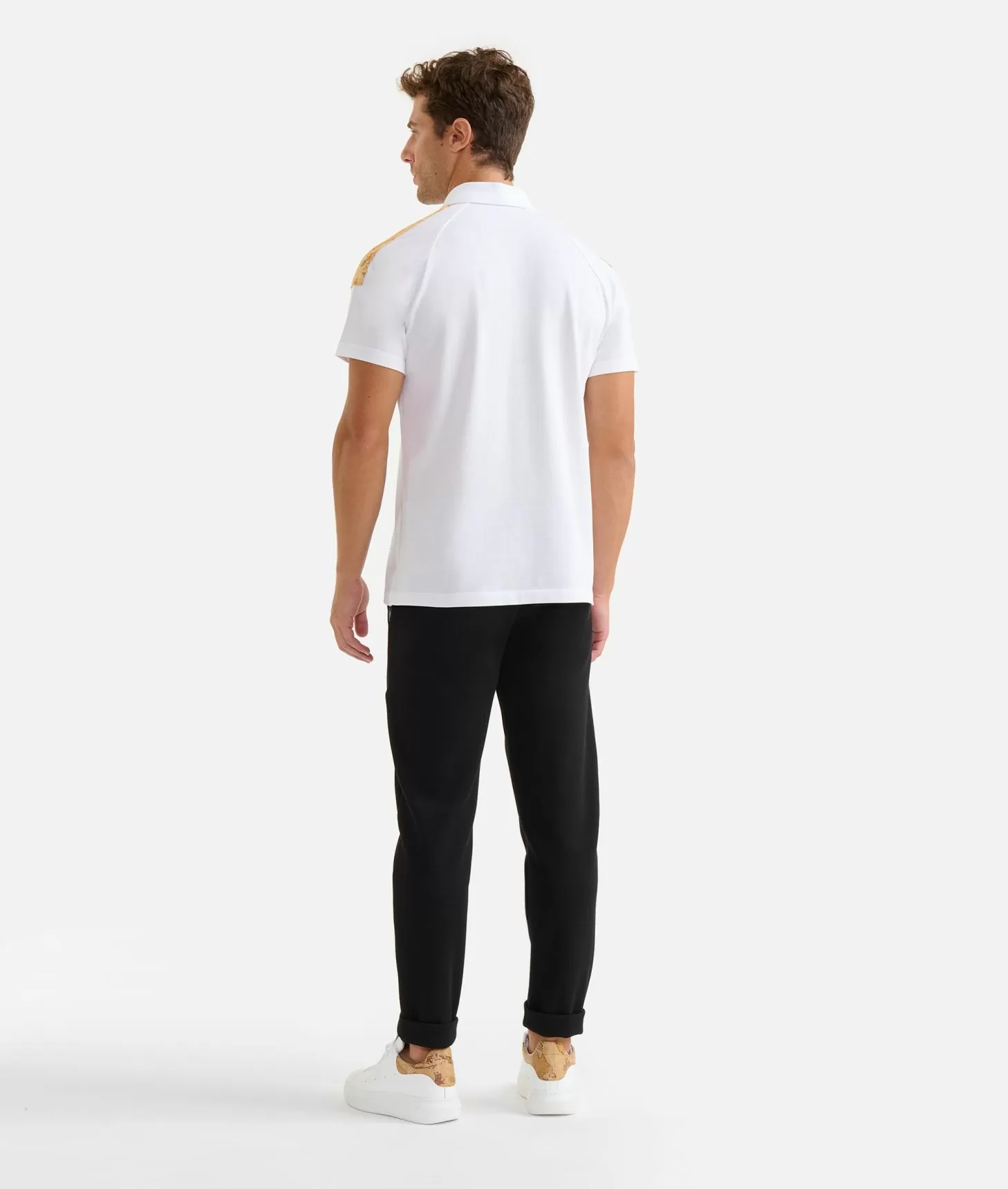 Alviero martini 1a classe Polo in cotone stretch con dettagli spalle Bianca Vendita
