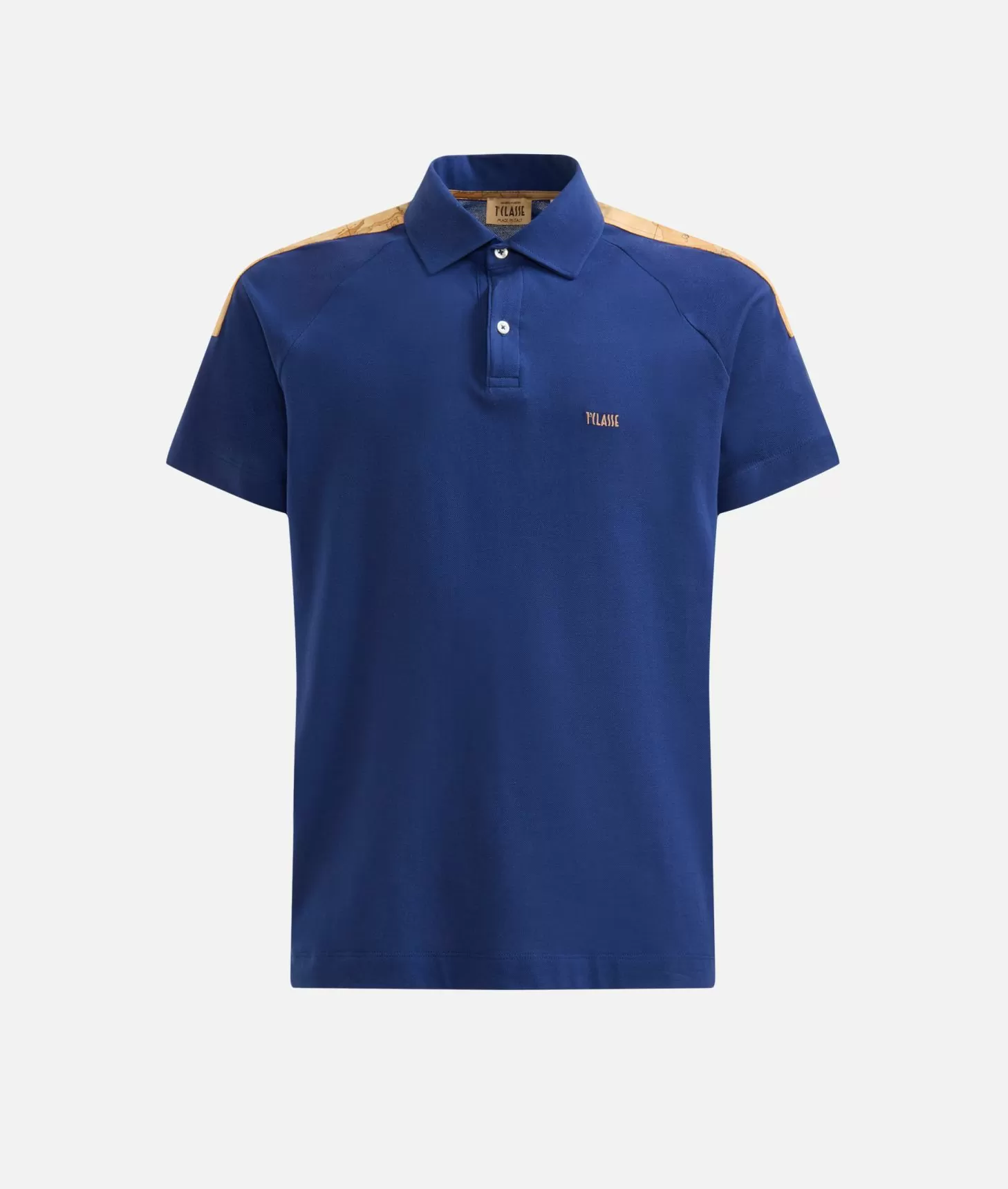 Alviero martini 1a classe Polo in cotone stretch con dettagli spalle Blu Klein Promozione