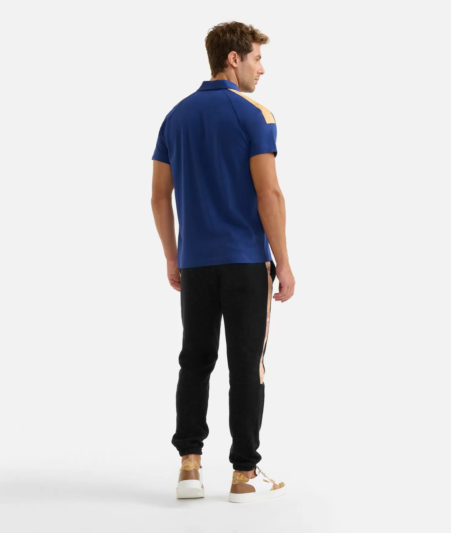 Alviero martini 1a classe Polo in cotone stretch con dettagli spalle Blu Klein Promozione