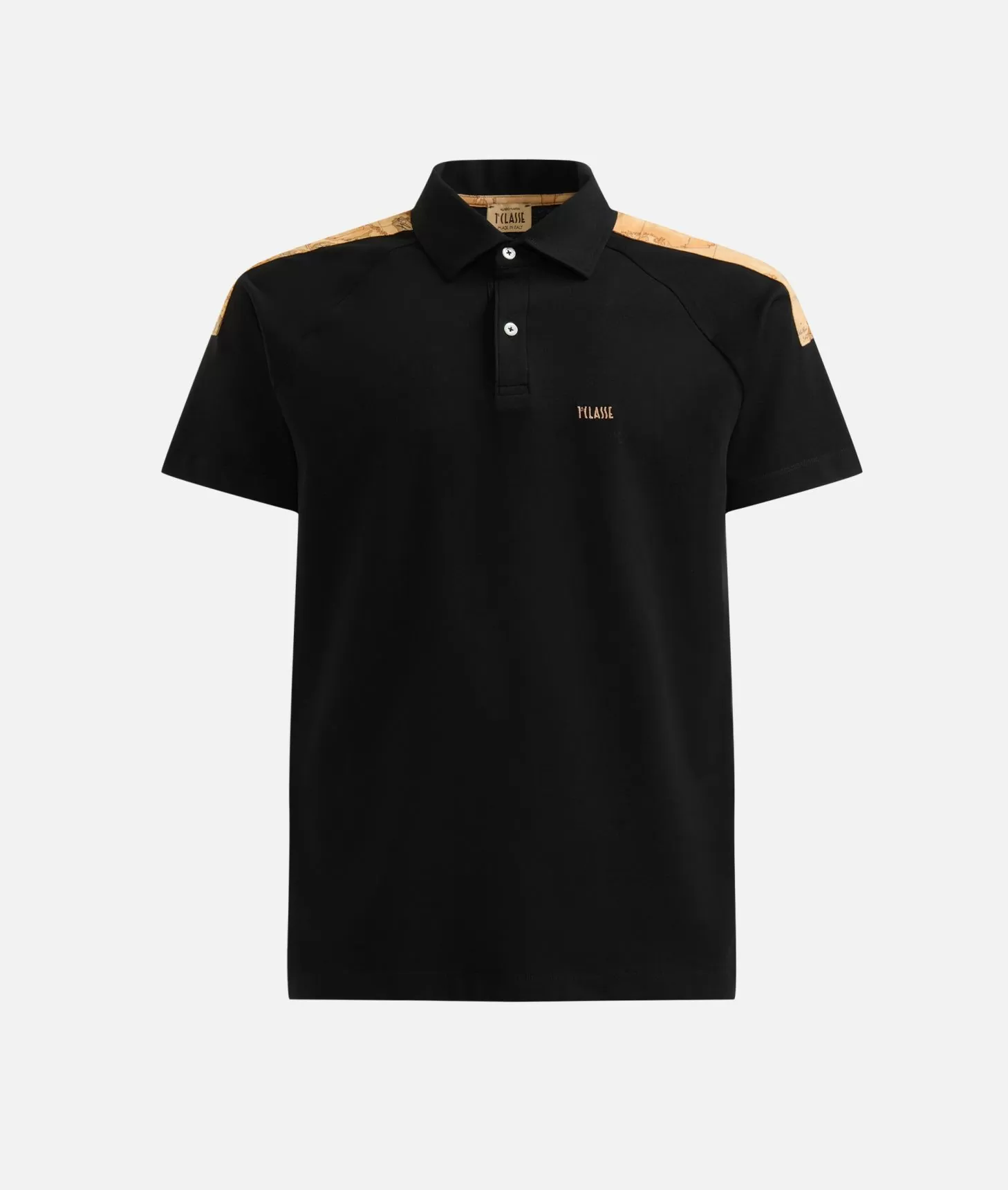 Alviero martini 1a classe Polo in cotone stretch con dettagli spalle Nera Pezzi Unici