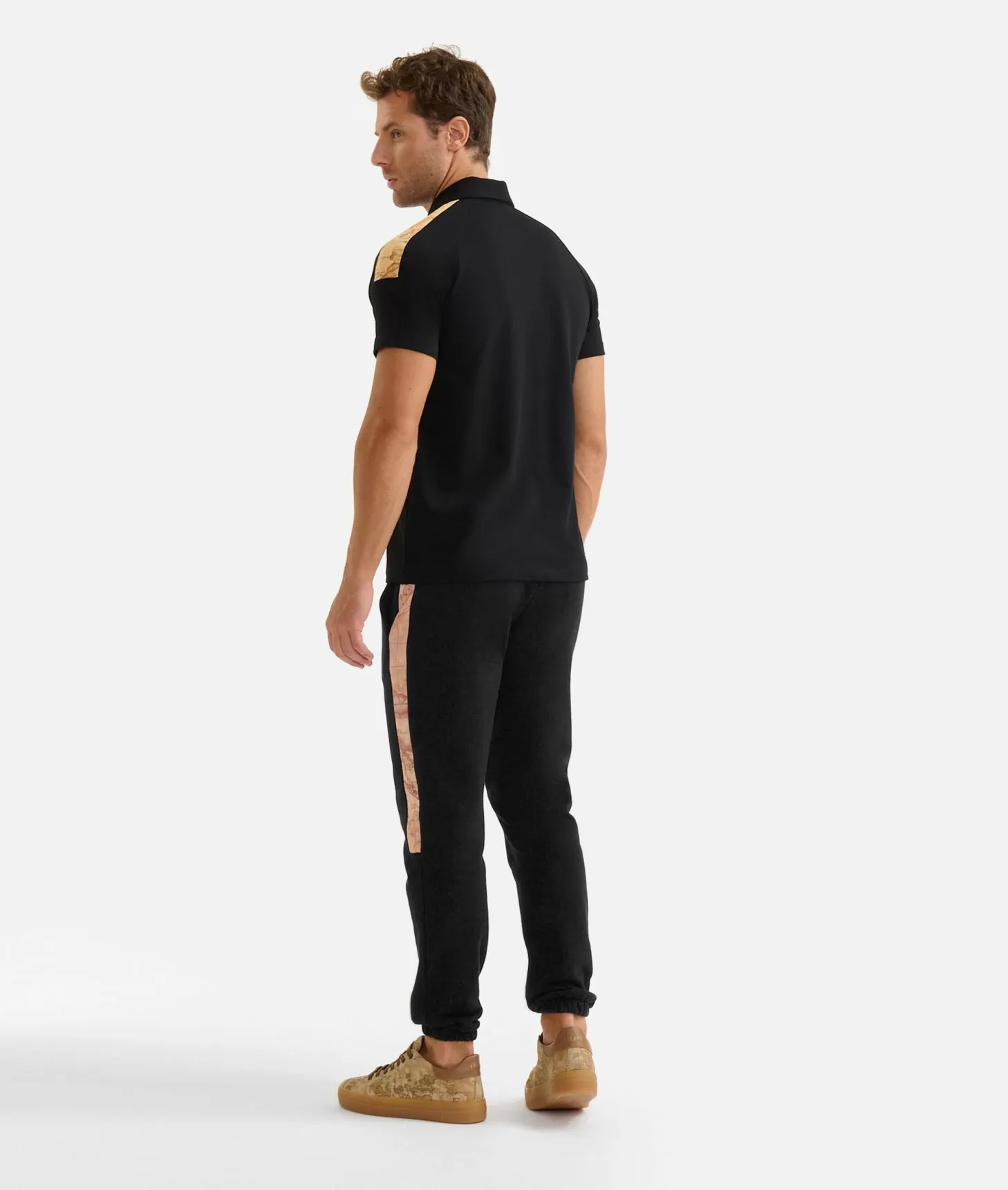 Alviero martini 1a classe Polo in cotone stretch con dettagli spalle Nera Pezzi Unici
