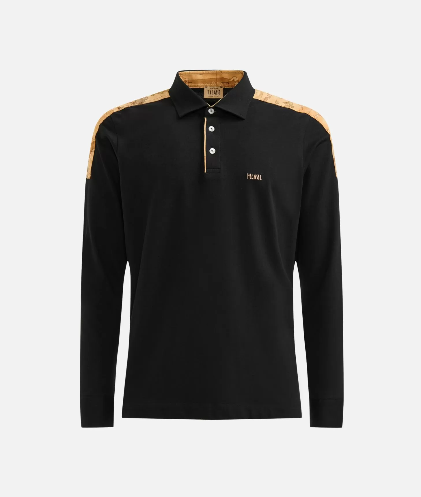 Alviero martini 1a classe Polo a maniche lunghe in cotone stretch Nera Soddisfazione Garantita