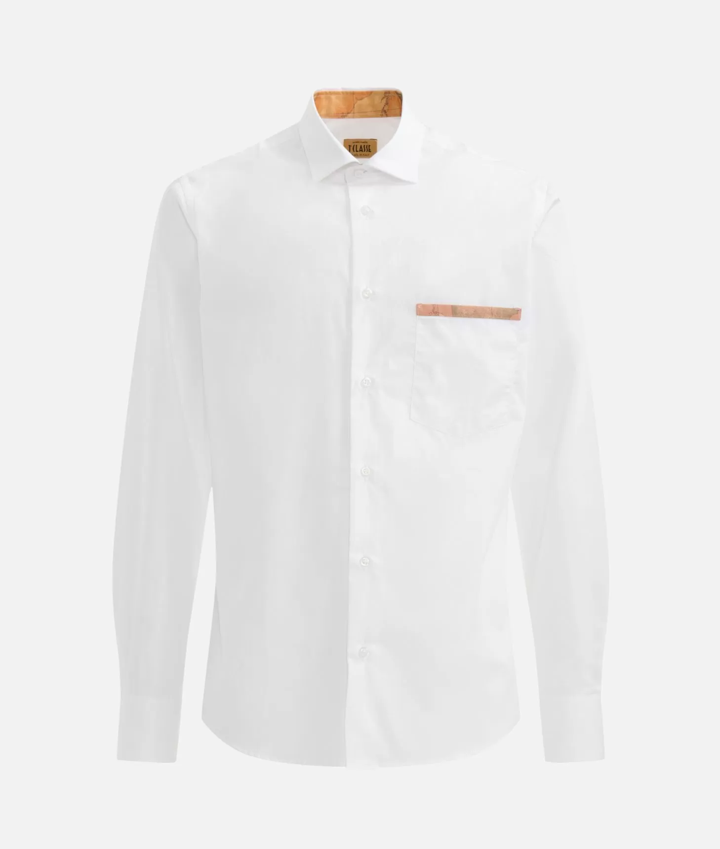 Alviero martini 1a classe Camicia slim in cotone con dettaglio tasca Bianca Affare Del Giorno