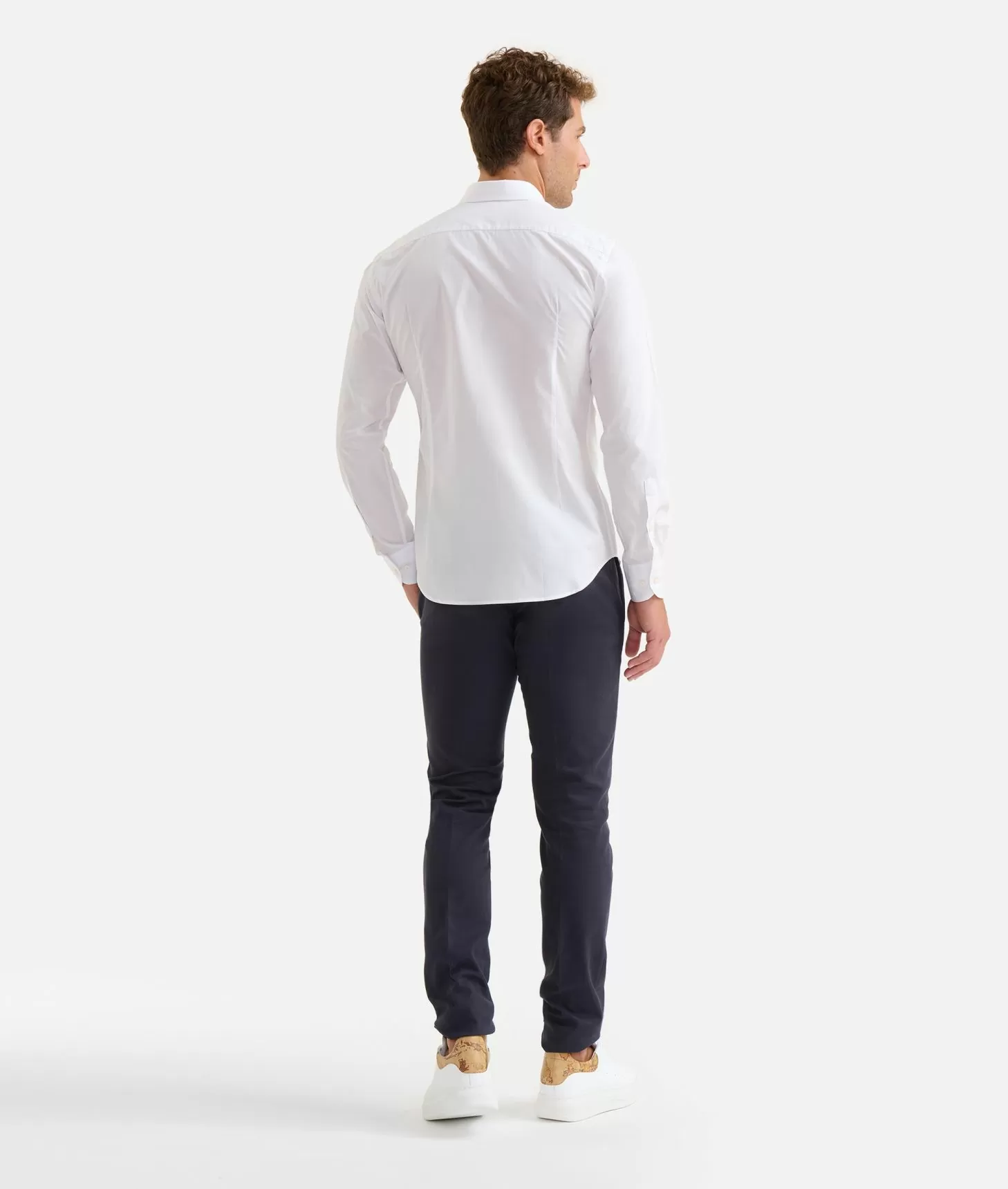 Alviero martini 1a classe Camicia slim in cotone con dettaglio tasca Bianca Affare Del Giorno