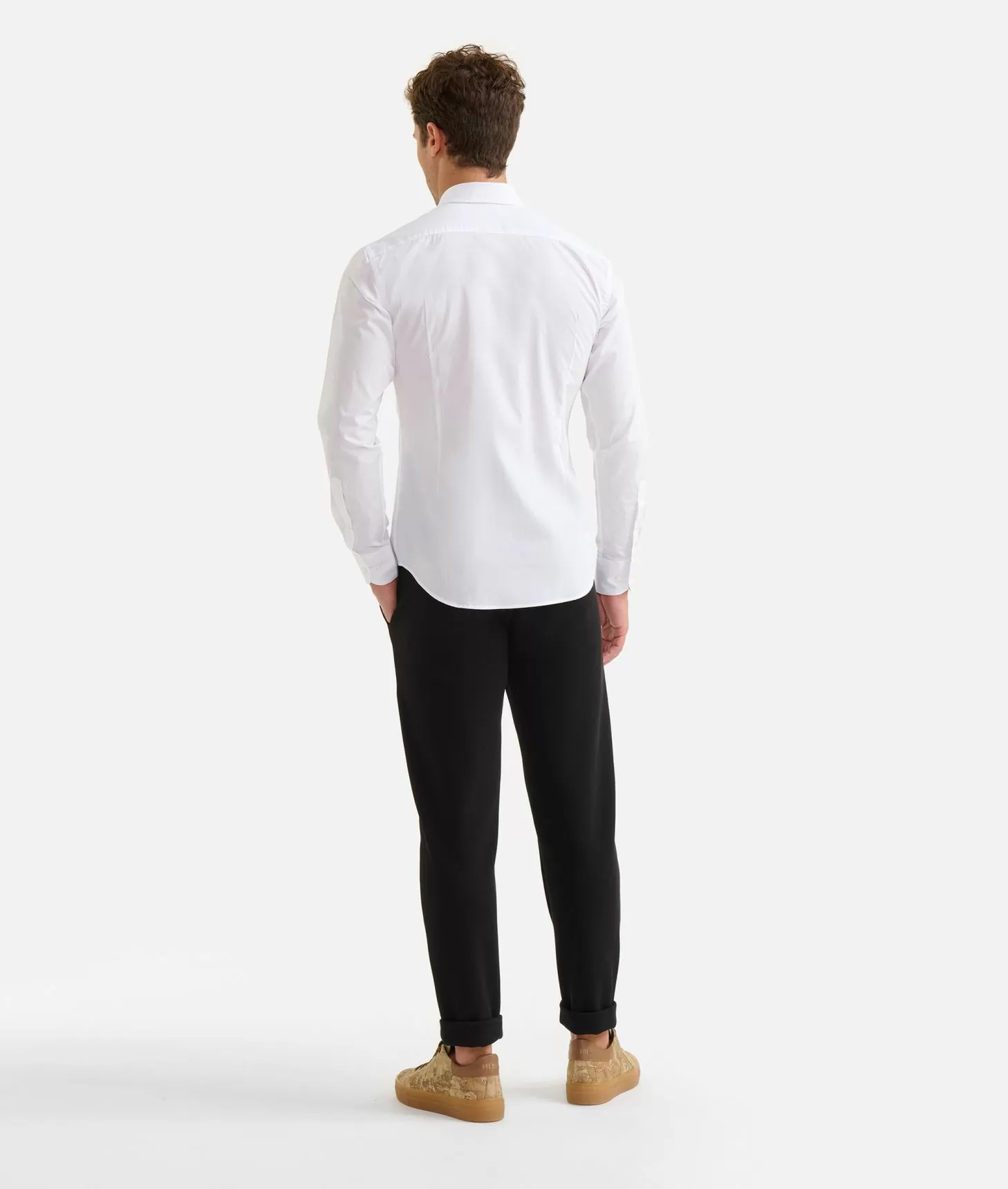 Alviero martini 1a classe Camicia slim in cotone con dettaglio spalle Bianca Sottocosto