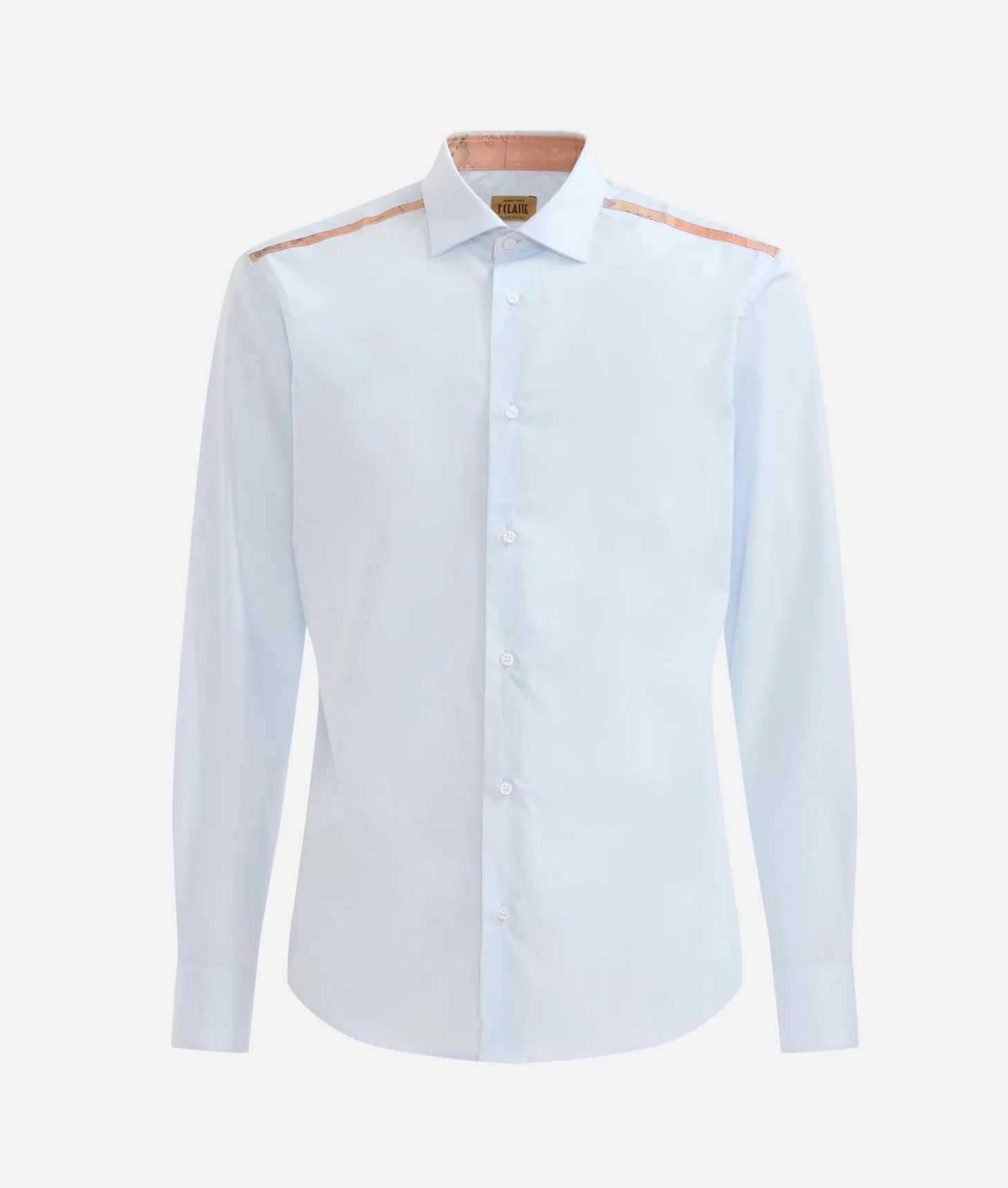 Alviero martini 1a classe Camicia slim in cotone con dettaglio spalle Azzurro Polvere Convenienza