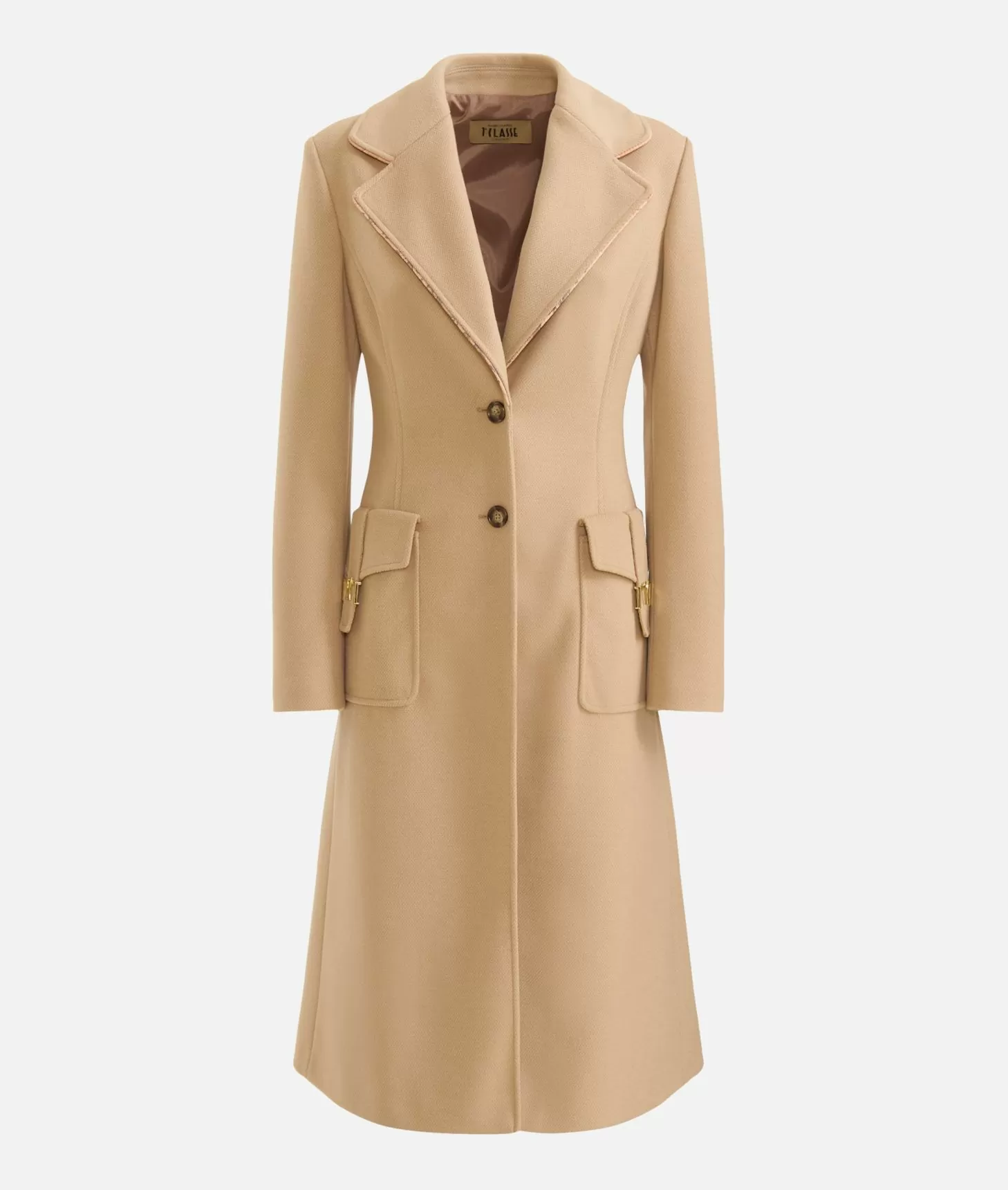Alviero martini 1a classe Cappotto con dettaglio gioiello in velour Cammello Sconto di tempo limitato