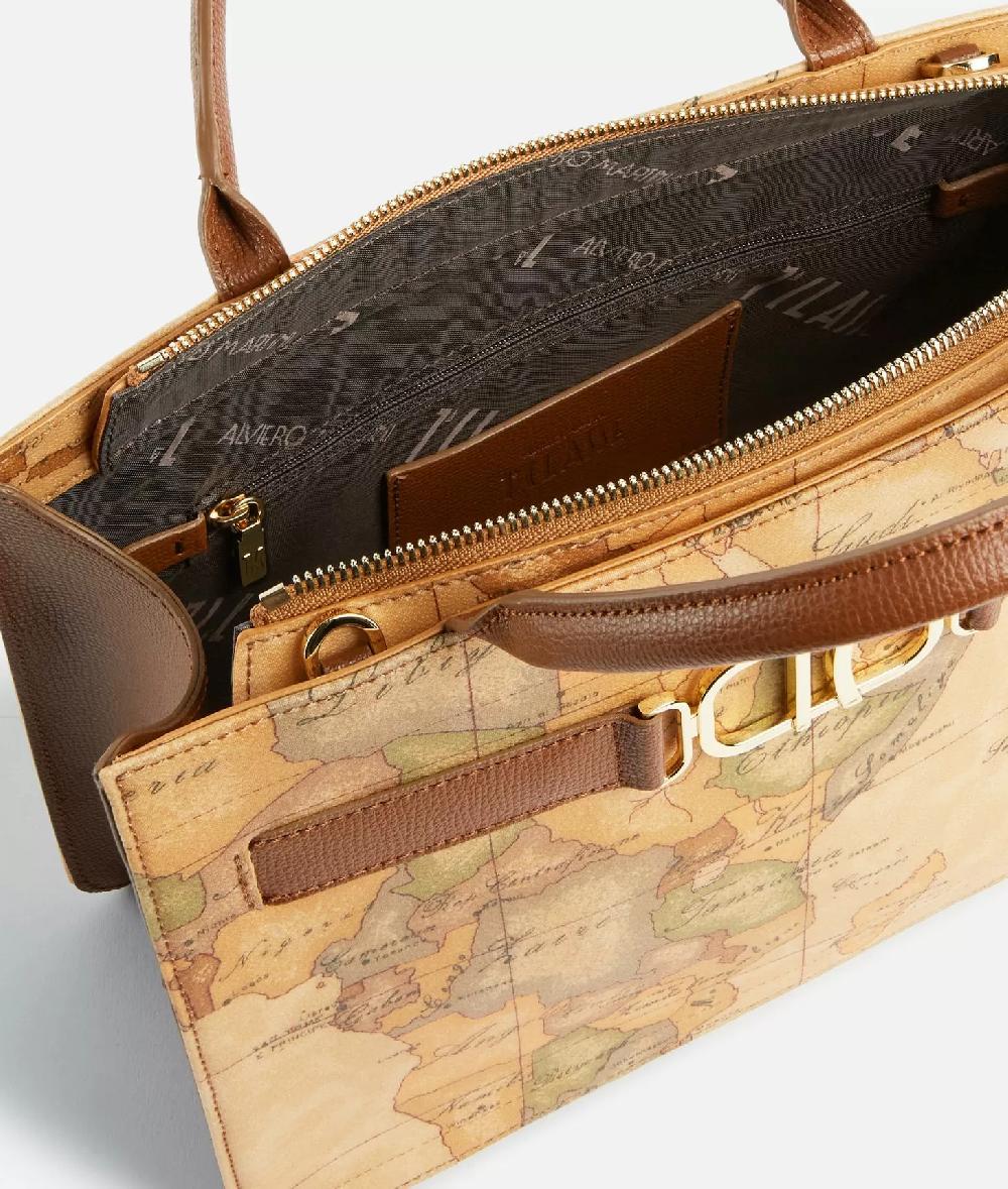 Alviero martini 1a classe 3D Geo borsa a mano con tracolla Castagna Vendita