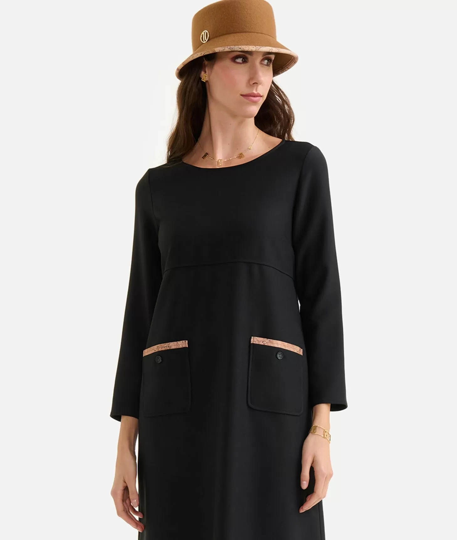Alviero martini 1a classe Abito a sacchetto in cavallery Nero Flash Sale
