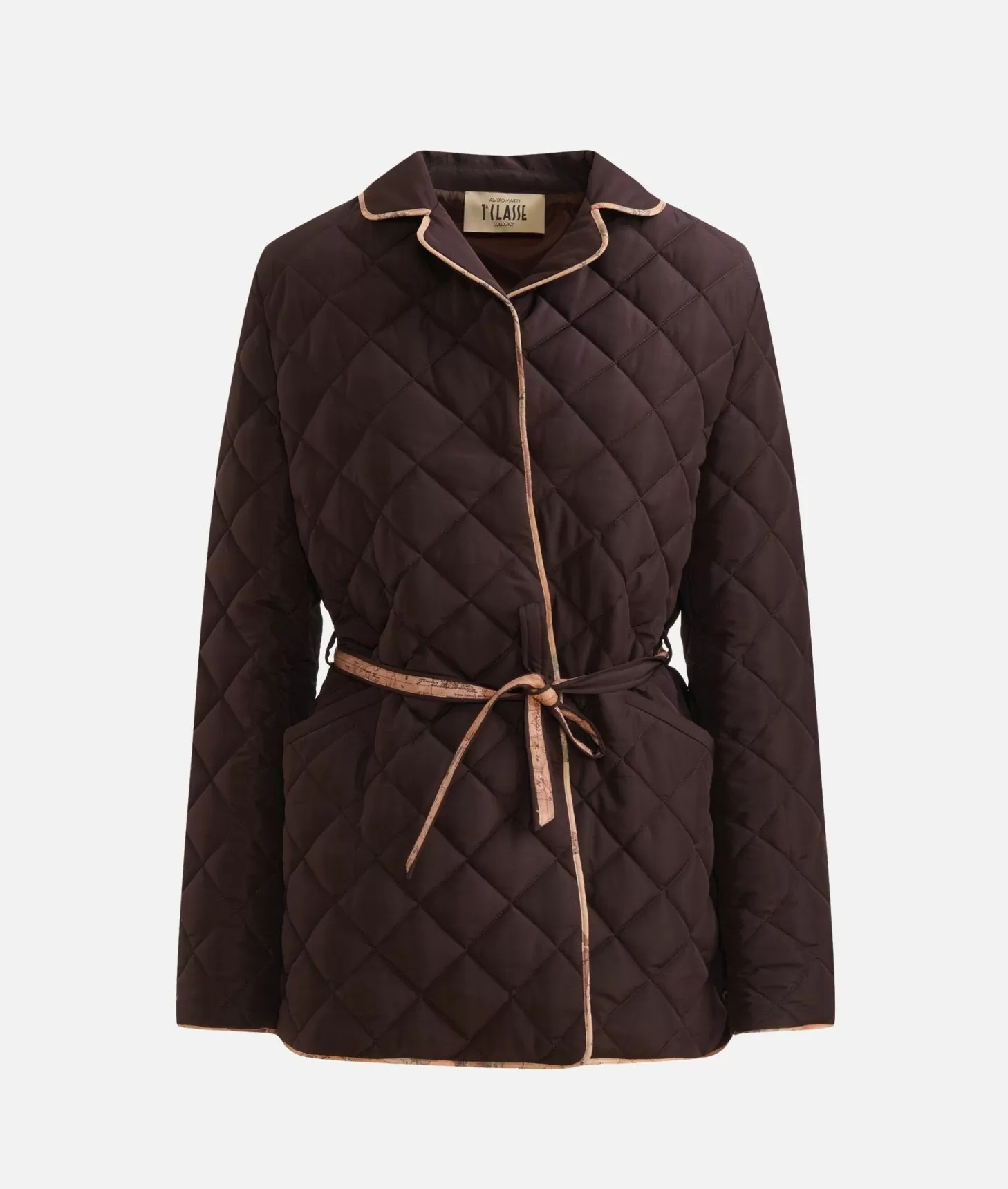 Alviero martini 1a classe Giacca imbottita con cintura in nylon Cioccolato Shopping Online