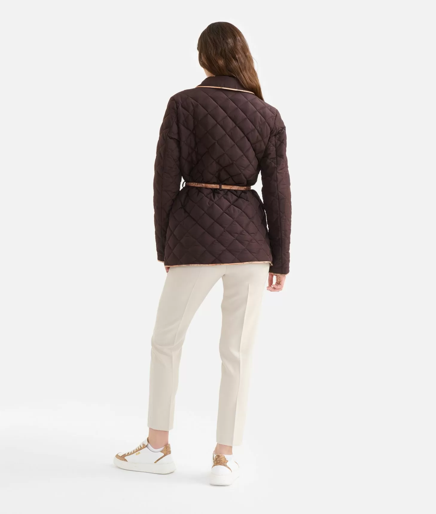 Alviero martini 1a classe Giacca imbottita con cintura in nylon Cioccolato Shopping Online