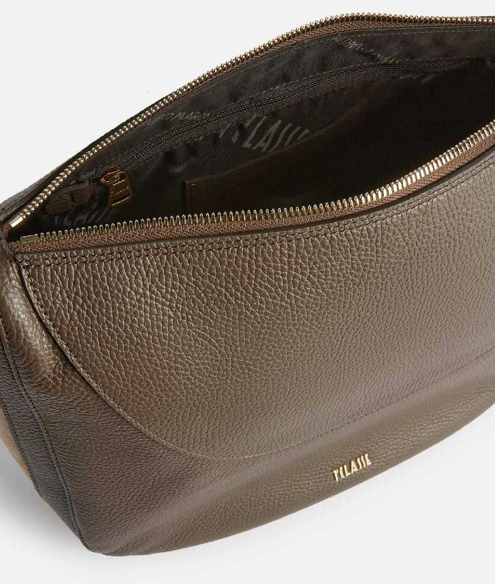 Alviero martini 1a classe Universe Leather tracolla a mezzaluna media Taupe Scuro Presa