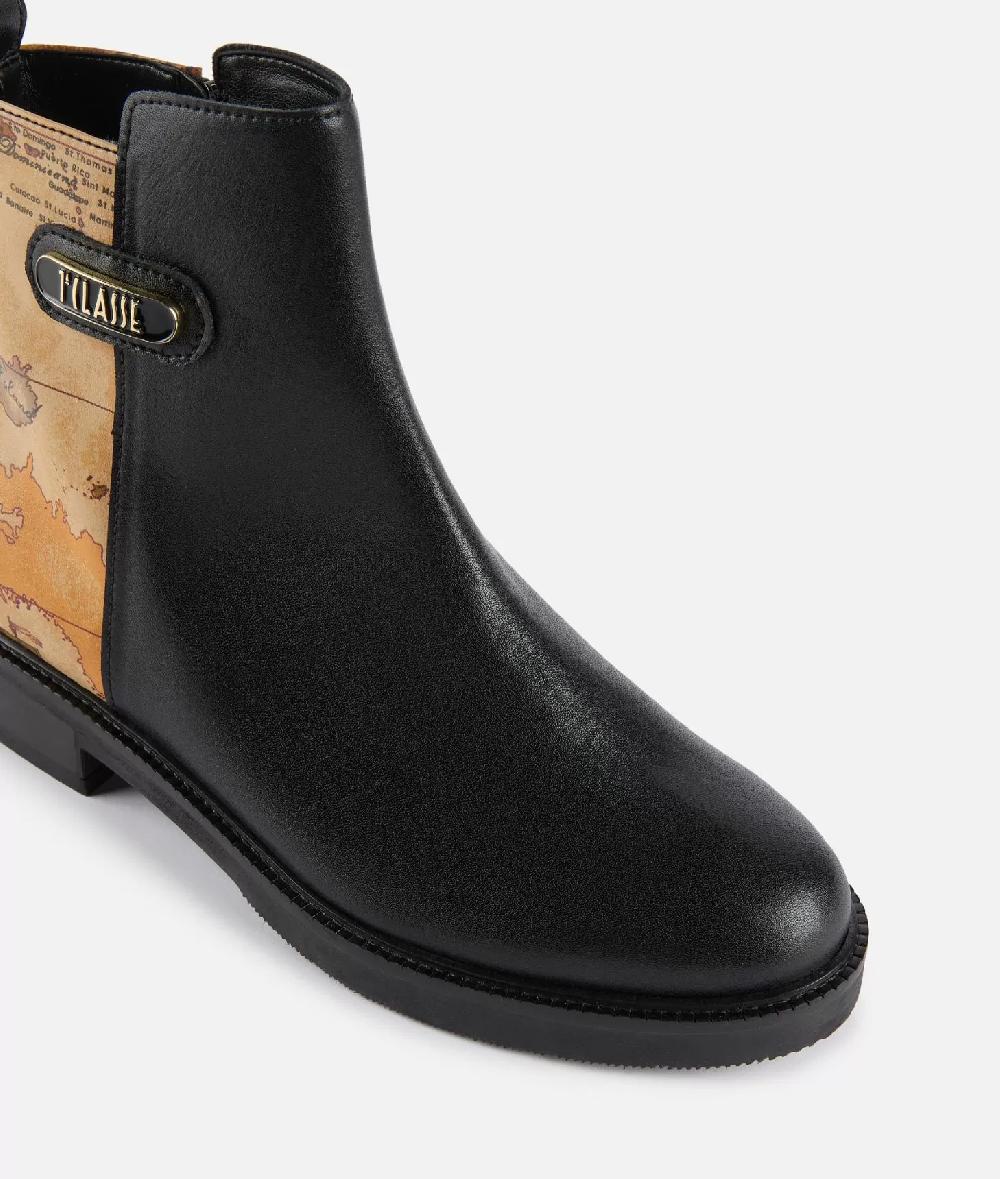 Alviero martini 1a classe Stivaletti beatles in pelle liscia con inserto Geo Classic Neri Economico