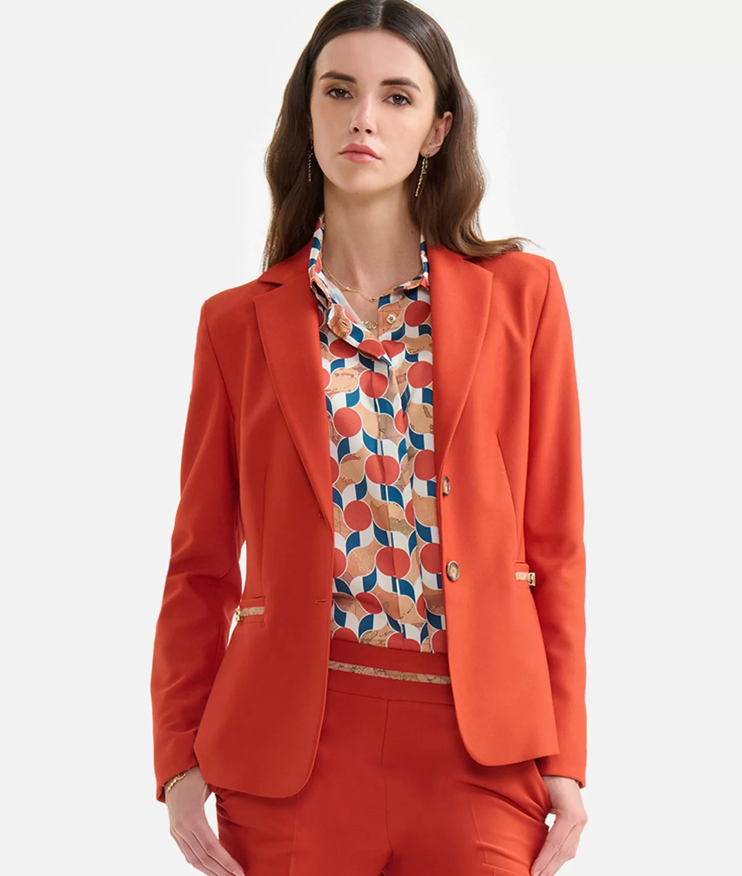 Alviero martini 1a classe Giacca in cavallery con fibbiette 1C Mattone Online