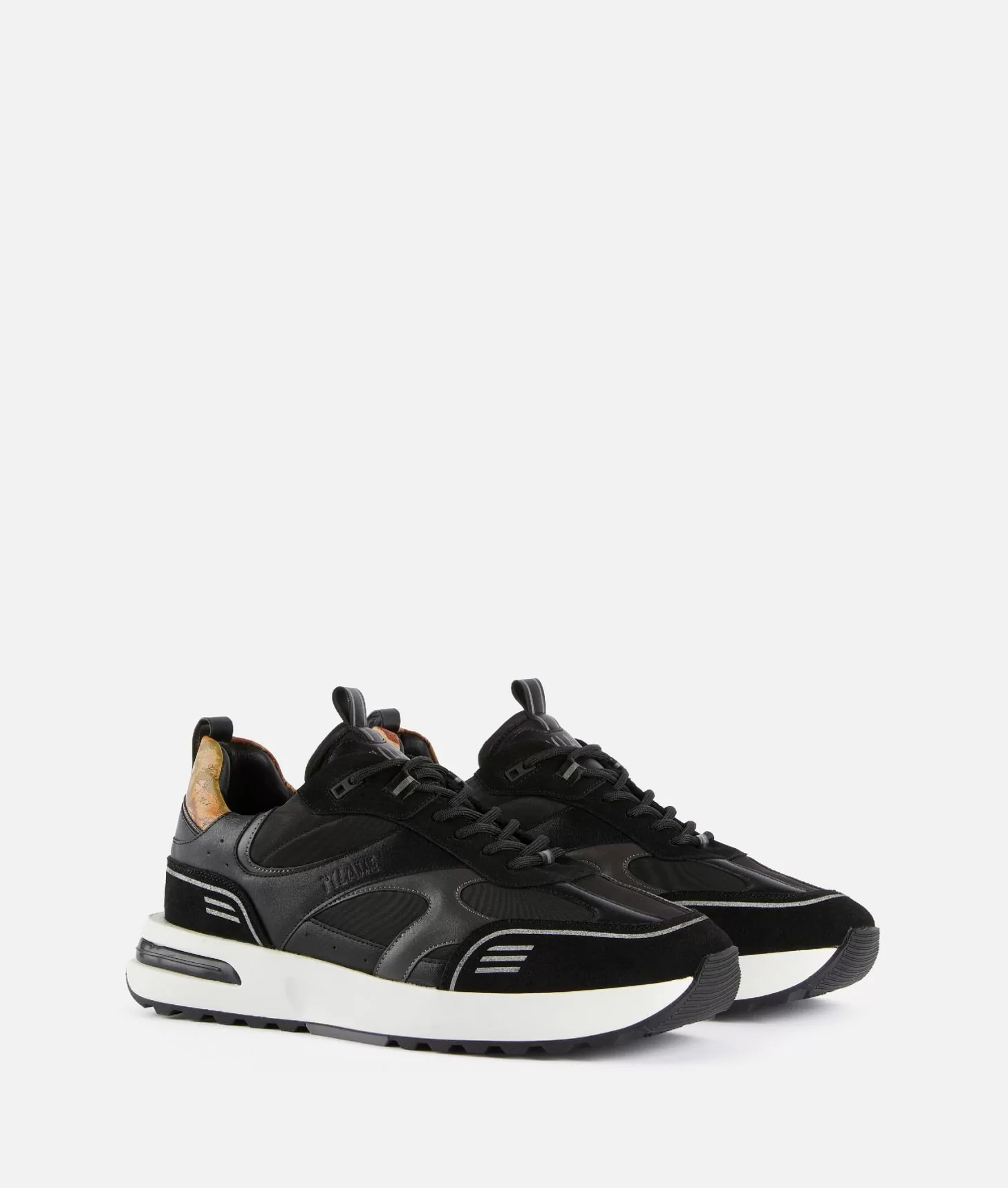 Alviero martini 1a classe Geo Road Abu Dhabi sneakers in nylon ed eco nappa Nere Nuova
