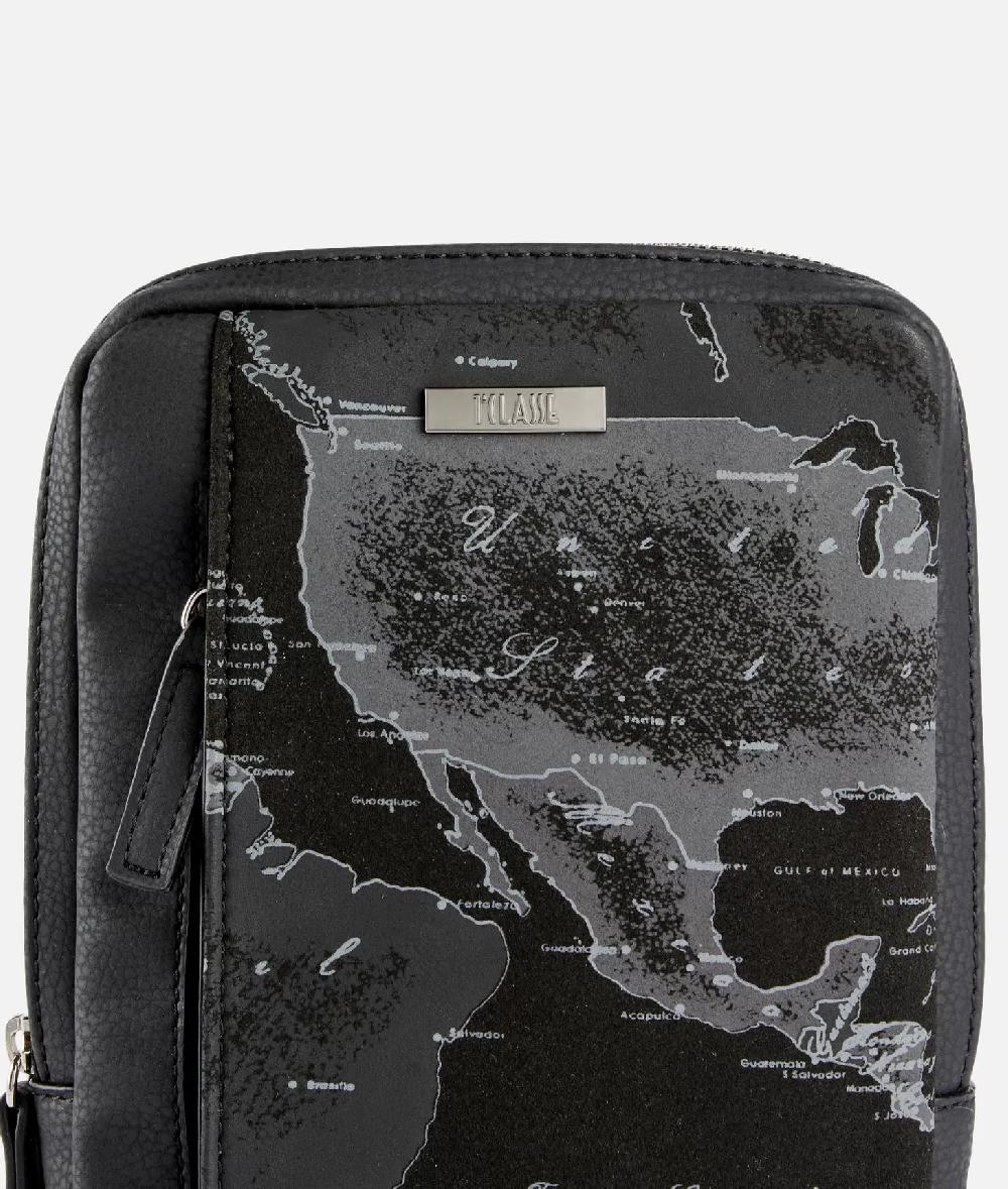 Alviero martini 1a classe Tracolla reporter in eco pelle granata con inserto Geo Night Nera 2025