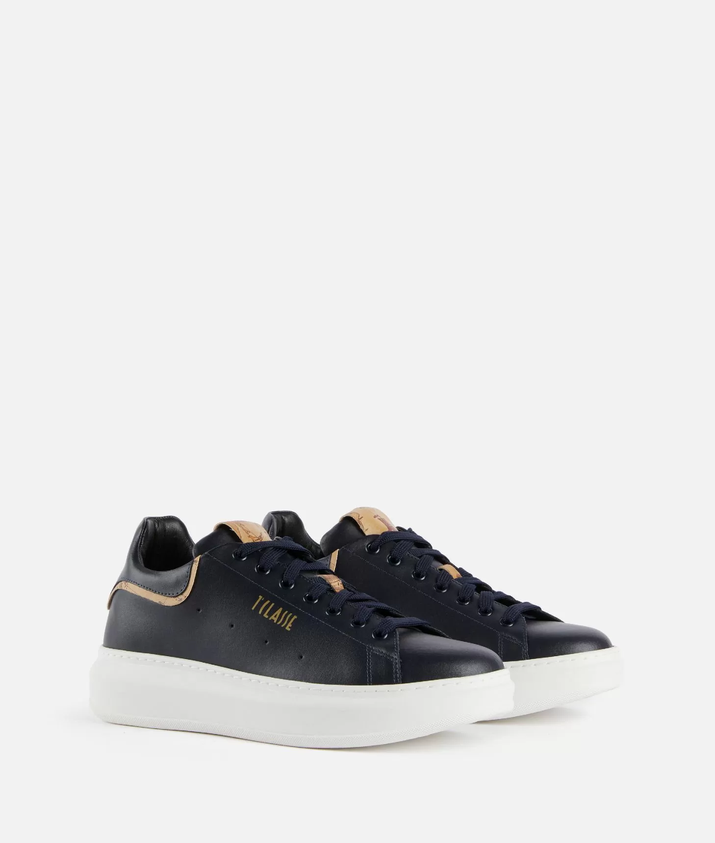 Alviero martini 1a classe Sneakers in pelle liscia con doppio logo 1ᴬ Classe Blu Scuro Qualità