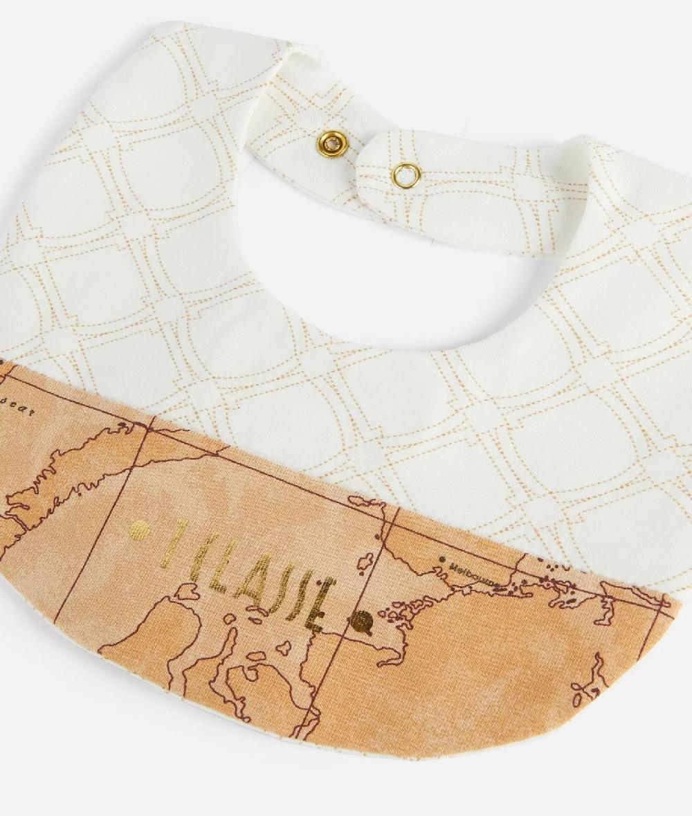 Alviero martini 1a classe Bavaglino in cotone con loghi 1C e inserto Geo Classic Naturale Saldi Di Fabbrica