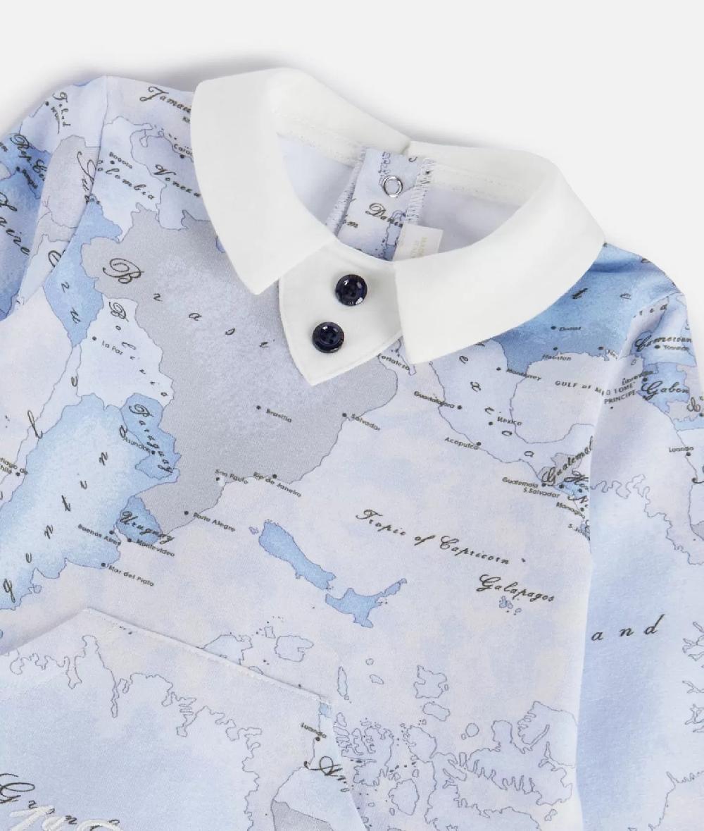 Alviero martini 1a classe Tutina in cotone Geo Lord Azzurra In Saldo