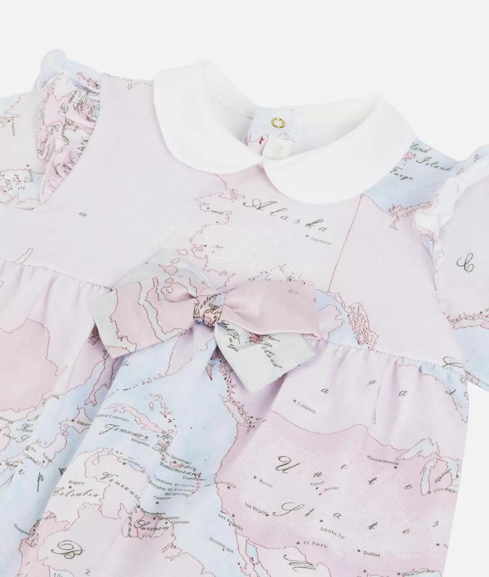 Alviero martini 1a classe Tutina in cotone con fiocco Geo Lady Rosa Pezzi Unici