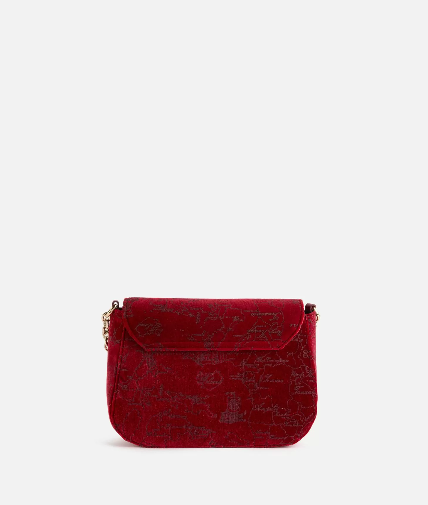 Alviero martini 1a classe Moments Bag tracolla con patta e catena in velluto Geo Filetto Rossa Novità