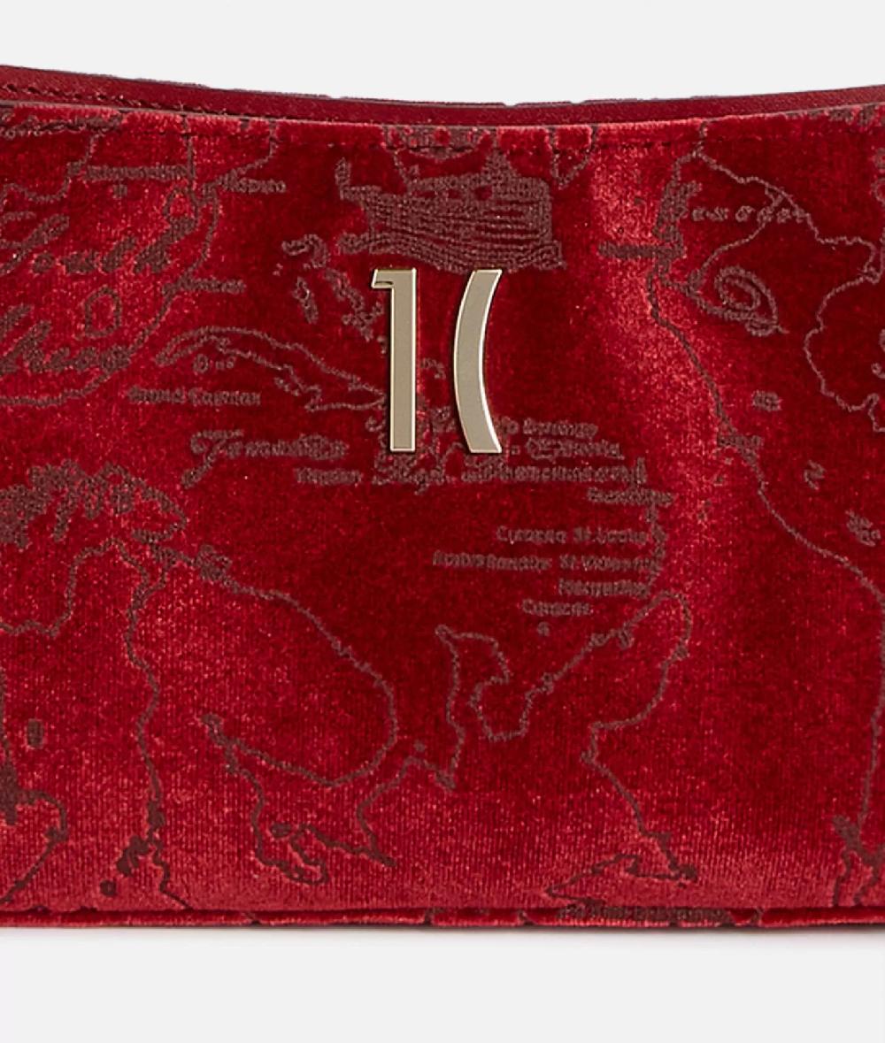 Alviero martini 1a classe Moments Bag pochette con tracolla e catena Rosso In Vendita