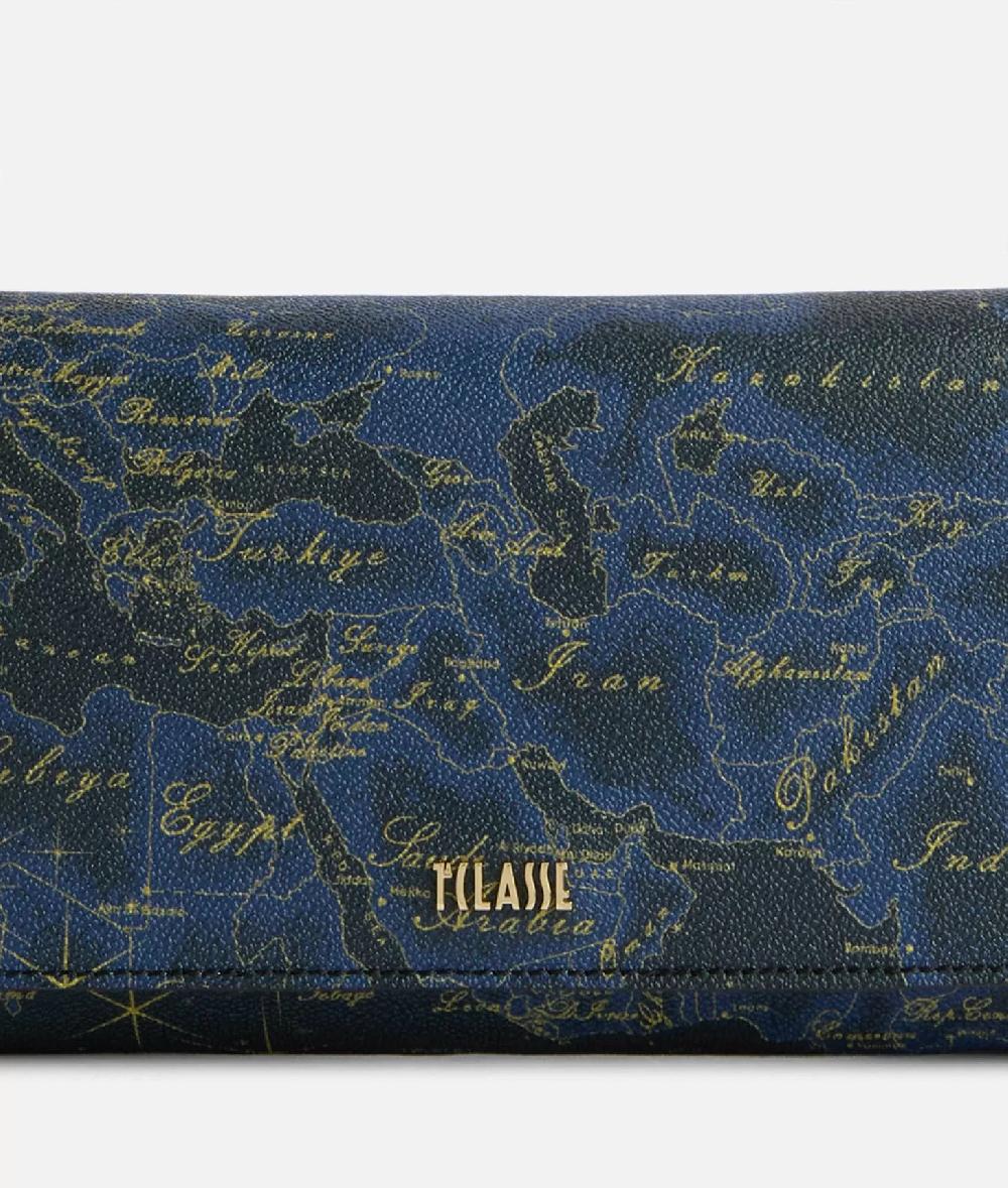 Alviero martini 1a classe Geo Midnight pochette con patta Blu Notte Pezzi Unici
