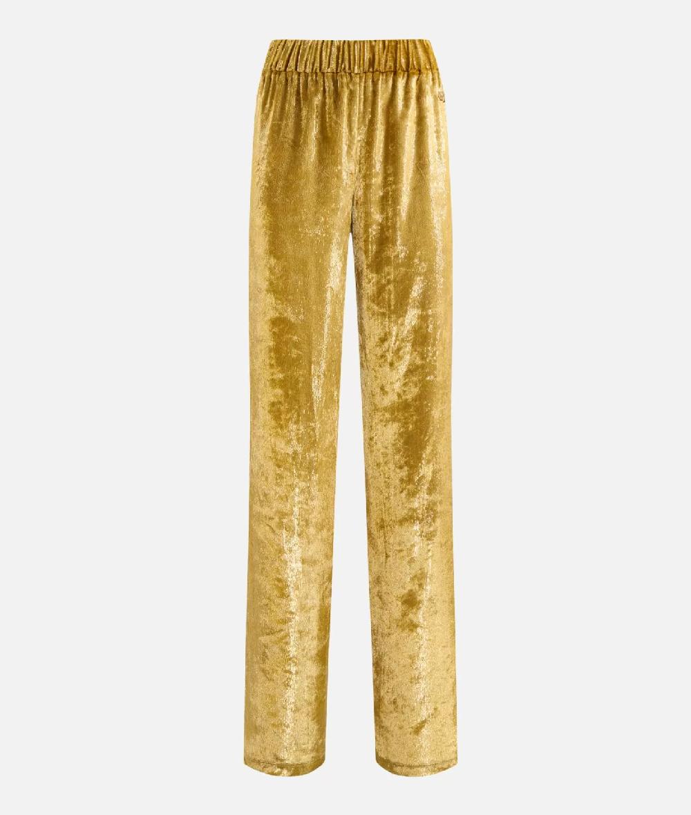 Alviero martini 1a classe Pantaloni palazzo in velluto lurex special Oro Negozi Online