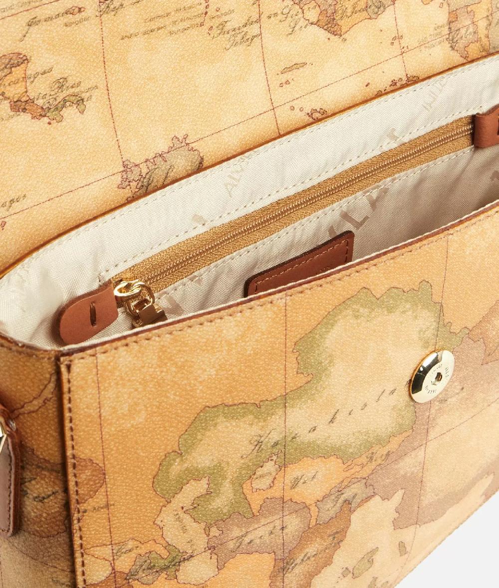 Alviero martini 1a classe Borsa a tracolla con patta in tessuto stampa Geo Classic Naturale Hotsell