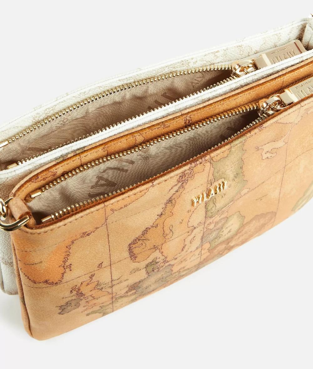 Alviero martini 1a classe Tracollina doppia in tessuto stampa Geo Classic e Geo White Vendita Economica