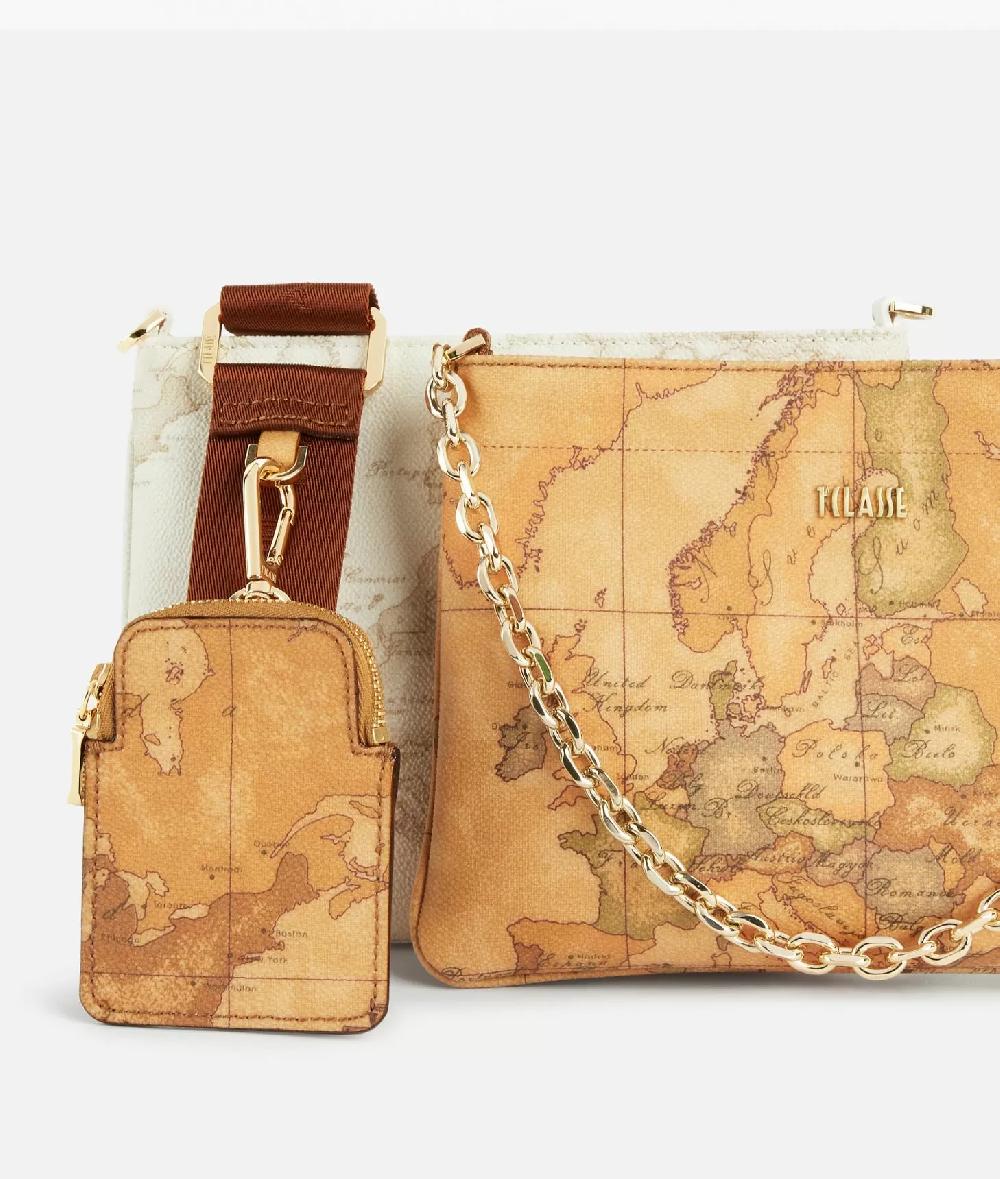 Alviero martini 1a classe Tracollina doppia in tessuto stampa Geo Classic e Geo White Vendita Economica