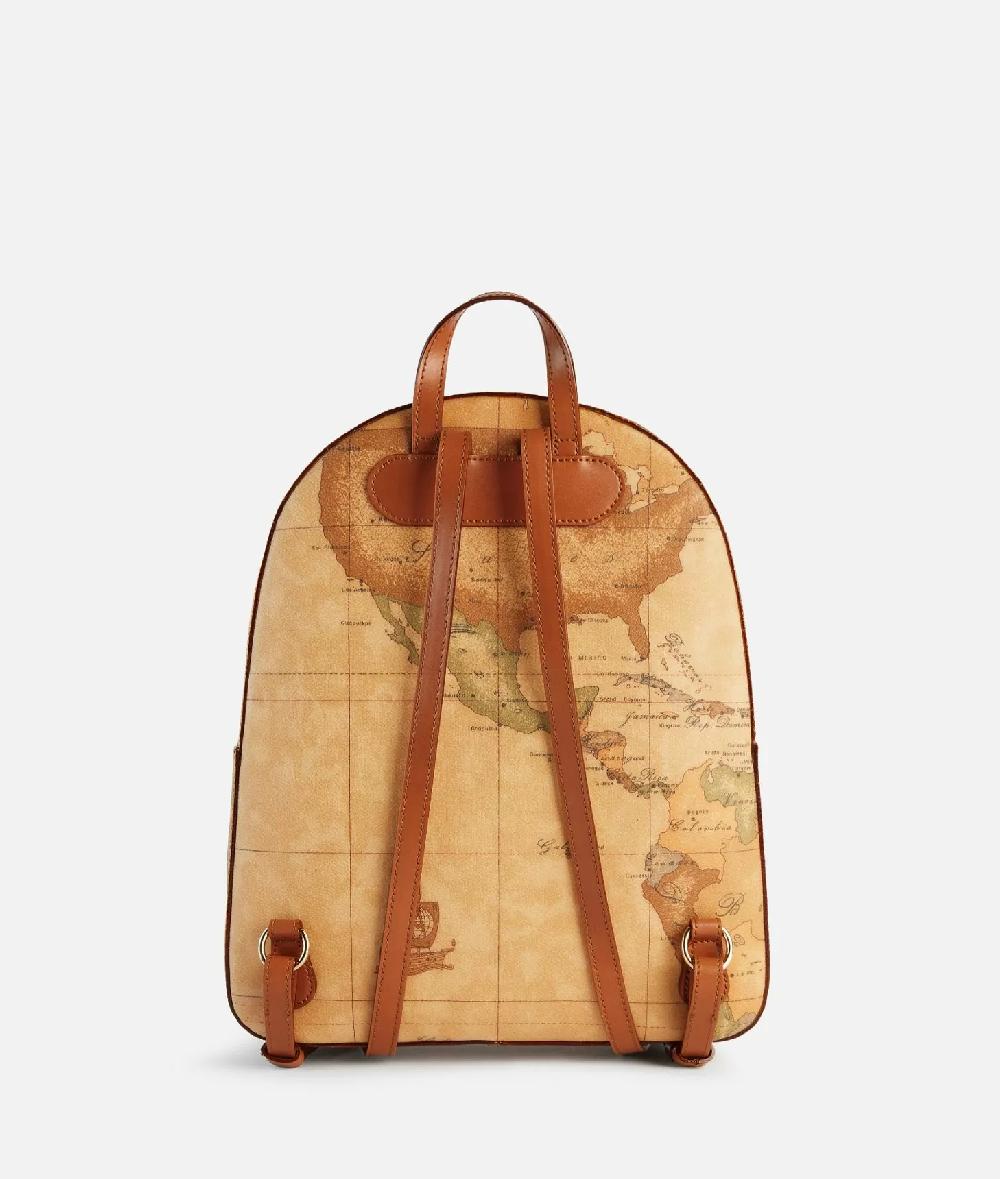 Alviero martini 1a classe Zaino tre tasche in tessuto stampa Geo Classic Naturale Nuovo