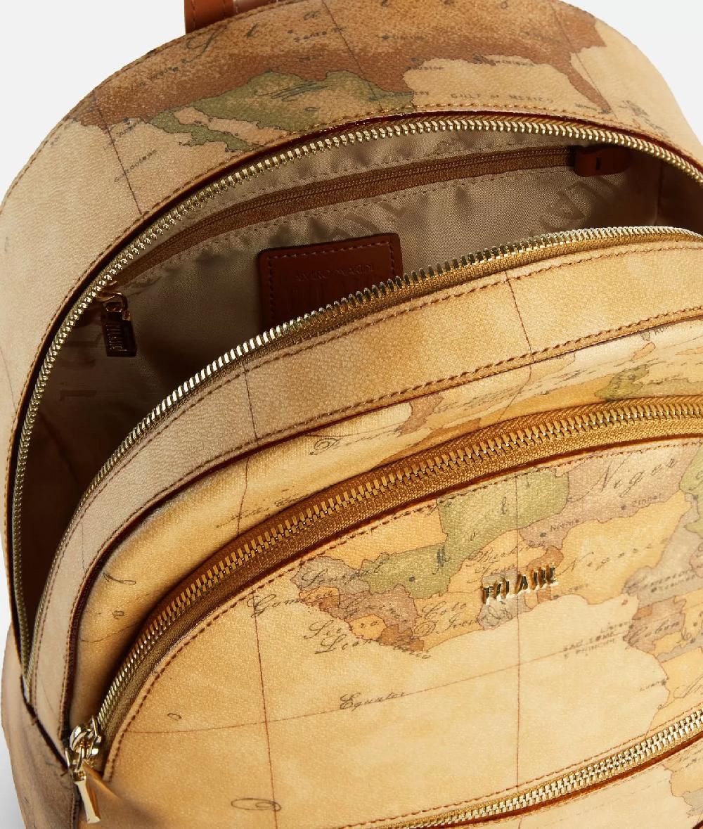 Alviero martini 1a classe Zaino tre tasche in tessuto stampa Geo Classic Naturale Nuovo