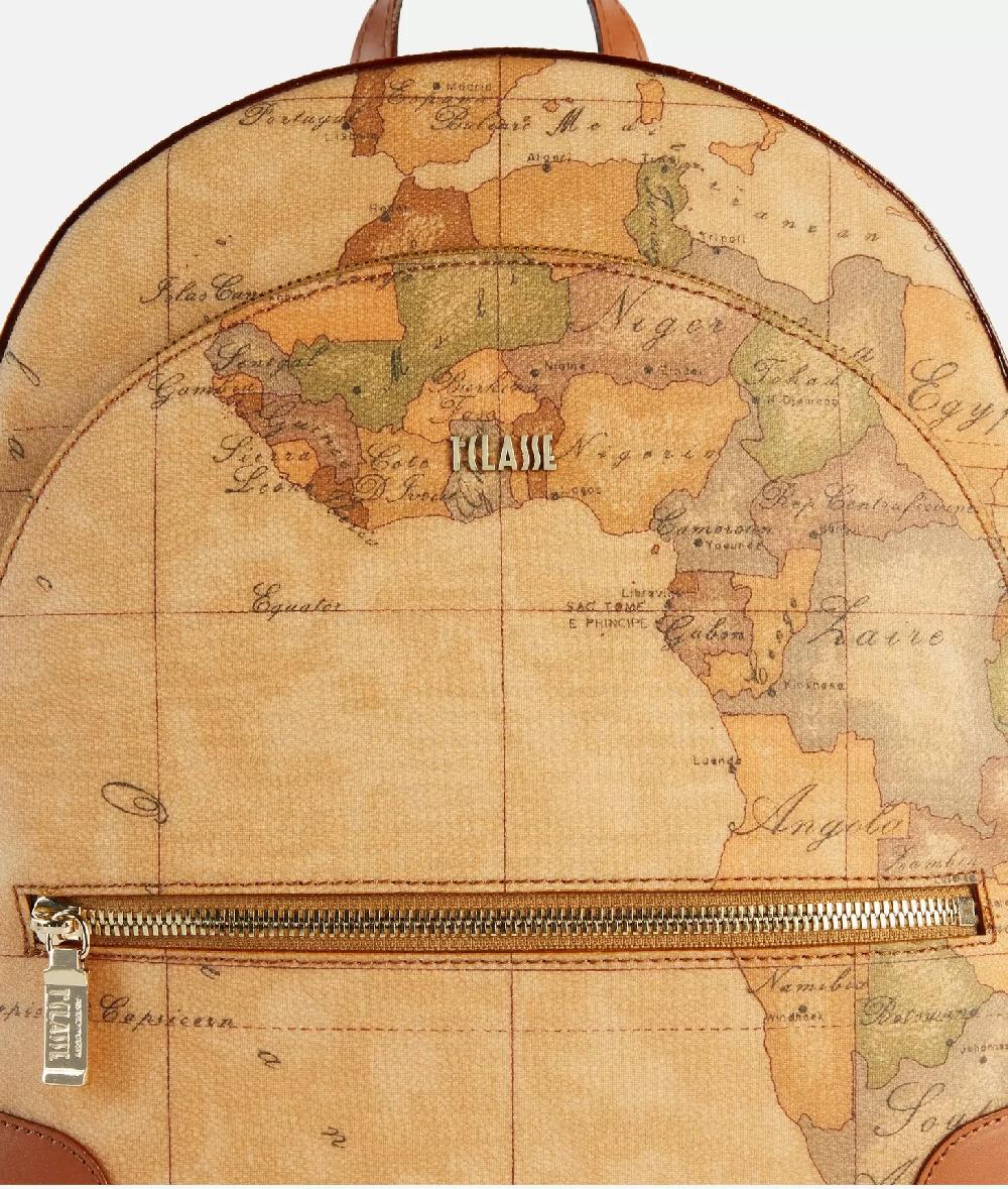 Alviero martini 1a classe Zaino tre tasche in tessuto stampa Geo Classic Naturale Nuovo